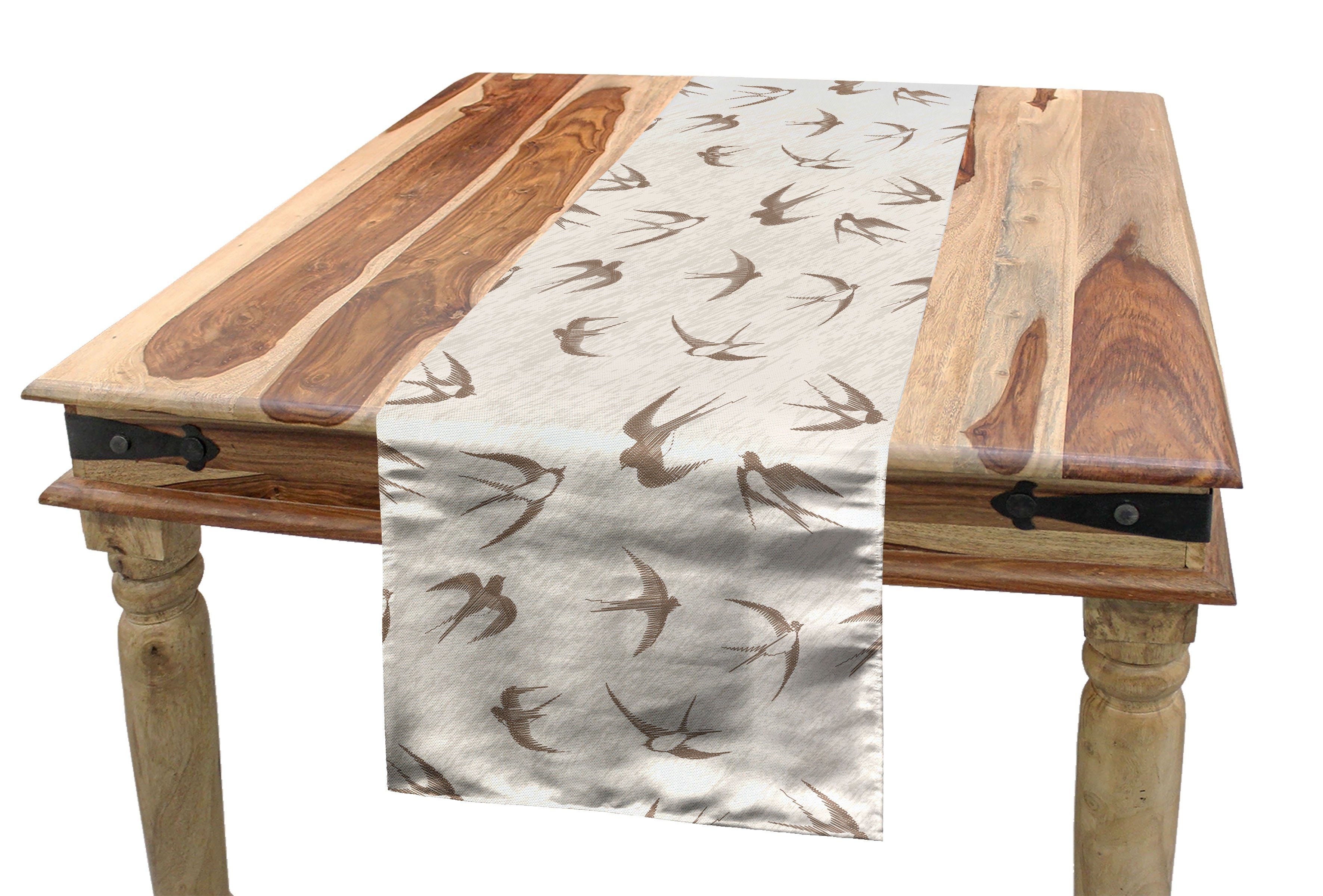 Abakuhaus Tischläufer Esszimmer Tischläufer, flying Rechteckiger Küche Abstrakt Birds Dekorativer