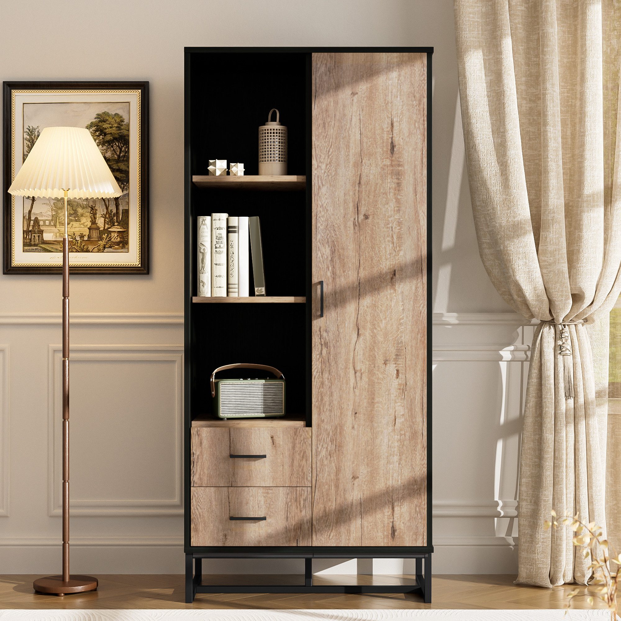 Flieks Highboard mit Tür, 2 Schubladen günstig online kaufen
