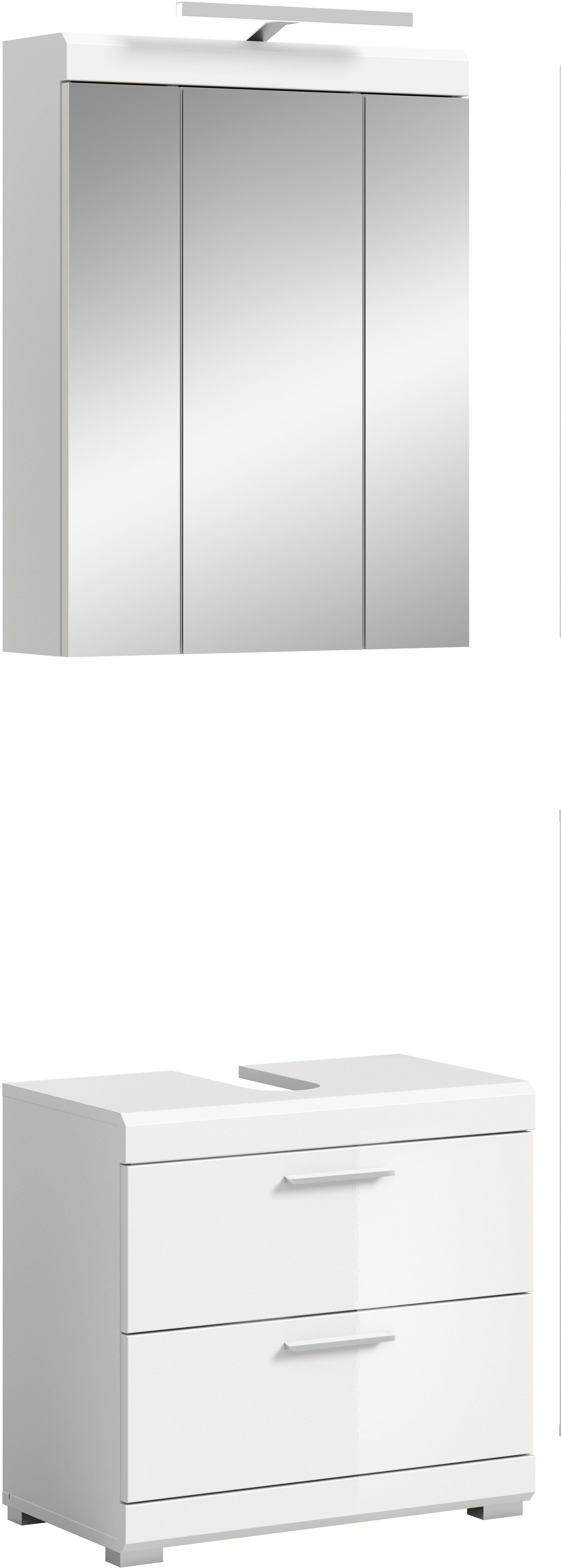 INOSIGN Badmöbel-Set Siena, 2 teilig, inklusive LED Beleuchtung, bestehend günstig online kaufen