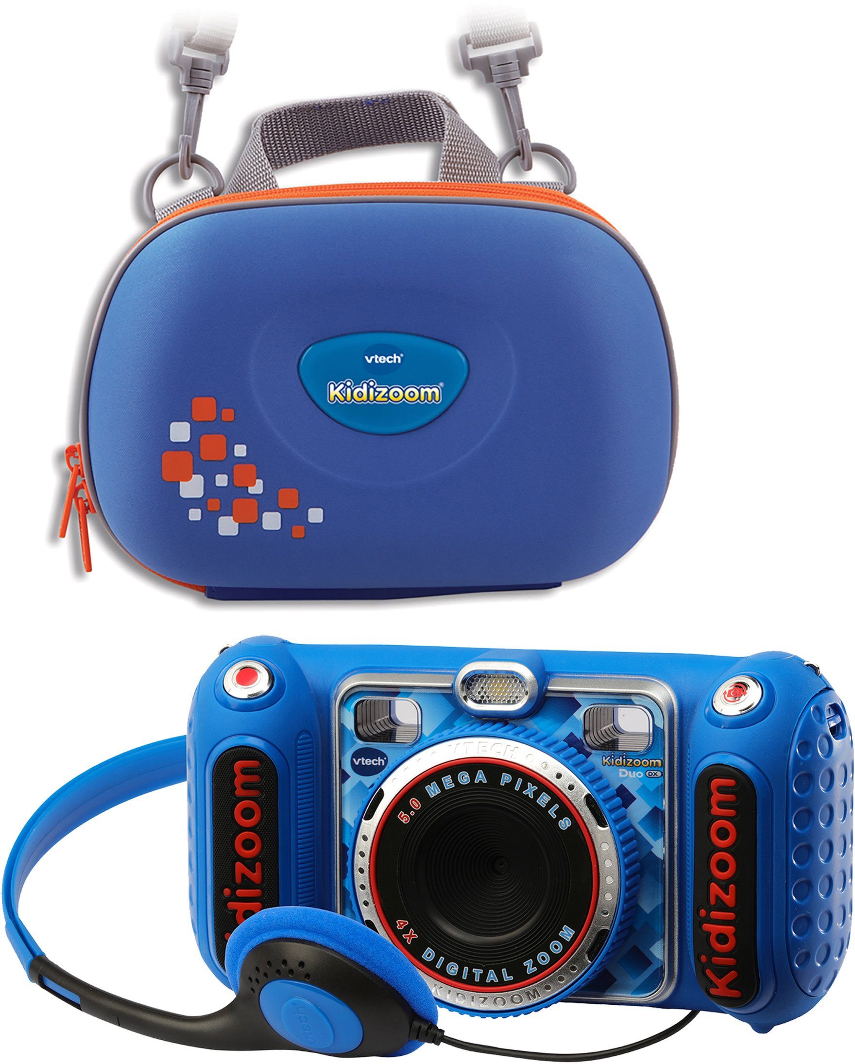 Vtech® KidiZoom Duo DX, blau Kinderkamera (5 MP, inkl. Tragetasche)