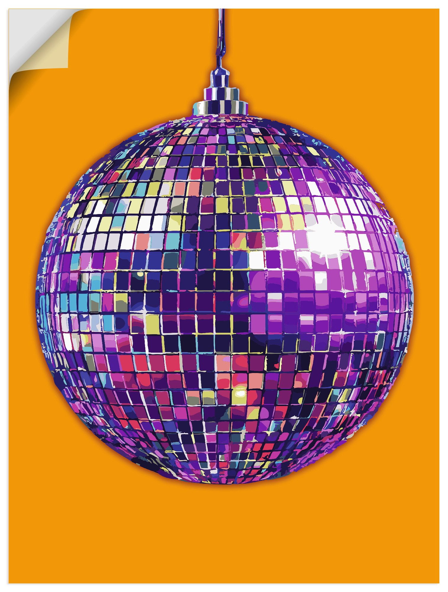 Artland Wandbild Discokugel, (1 St), als Alubild, Leinwandbild, Poster, Wandaufkleber in verschied. Größen