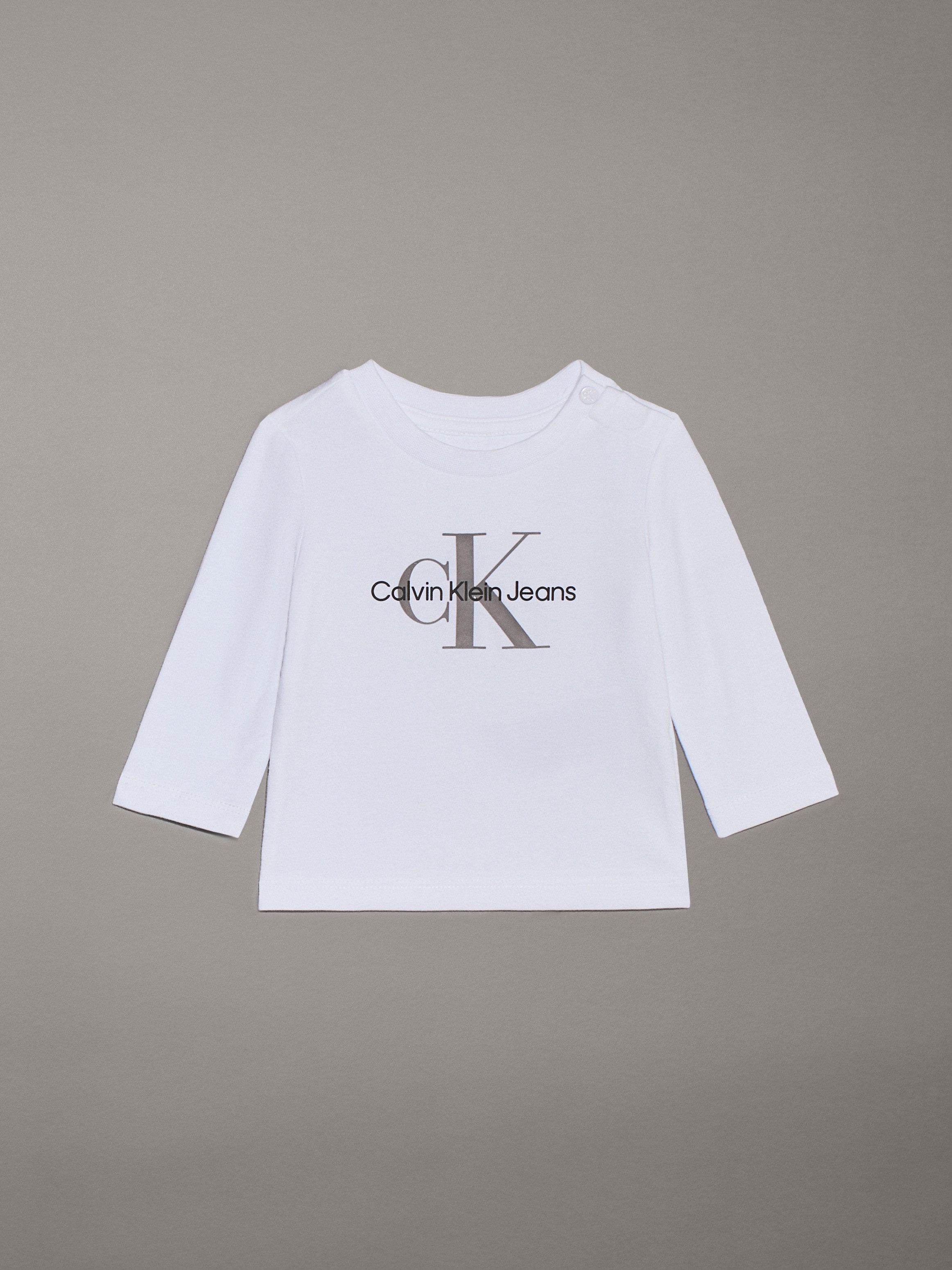 Calvin Klein Jeans Langarmshirt MONOGRAM LS T-SHIRT für Babys bis 2 Jahre, mit großem Druck