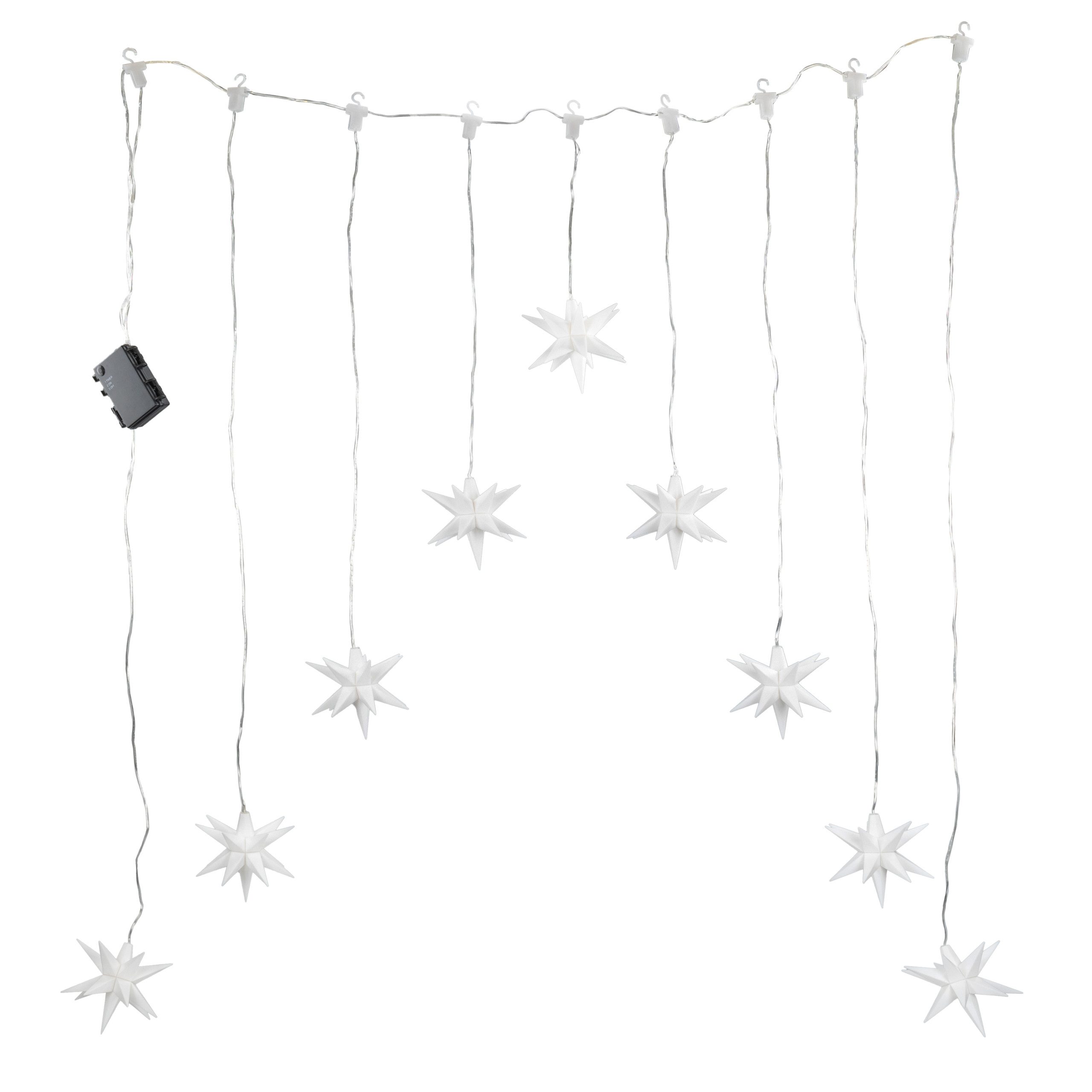 IC Winterworld LED-Lichtervorhang LED Lichterkette mit 9 3D Sternen als Lic günstig online kaufen