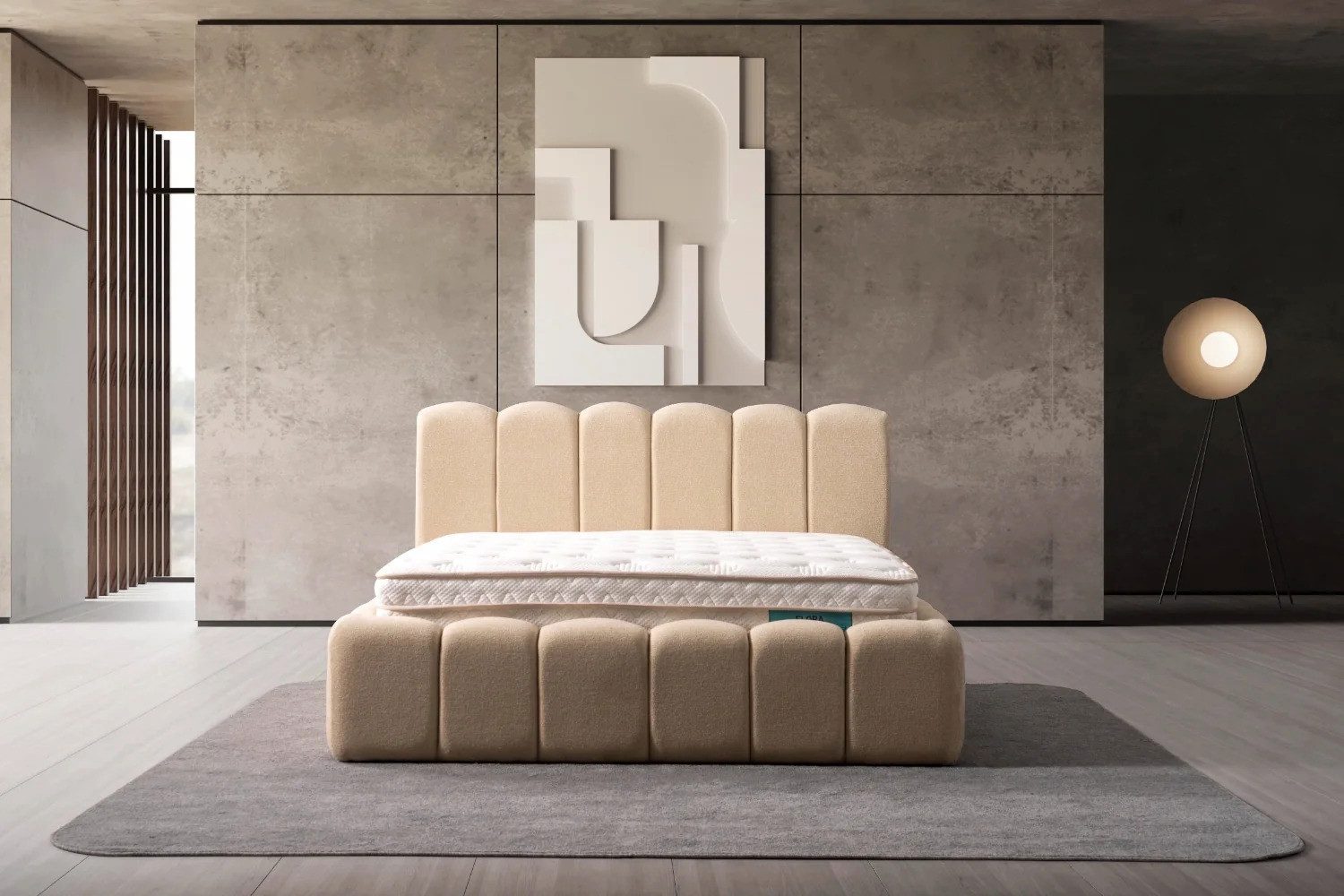 Bermo Home Bettgestell Milano (Set, Milano Premium Boxspring-Bettgestell inkl. gepolstertem Kopfteil)