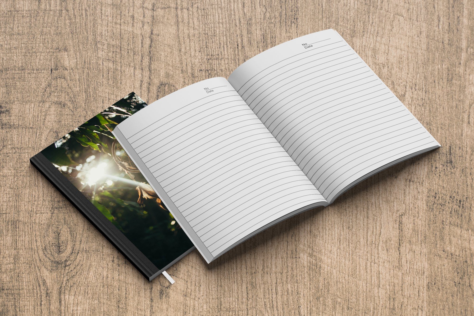 Ein Merkzettel, Journal, Notizbuch Haushaltsbuch im Tagebuch, Seiten, Traumfänger Notizheft, Wald, 98 A5, MuchoWow