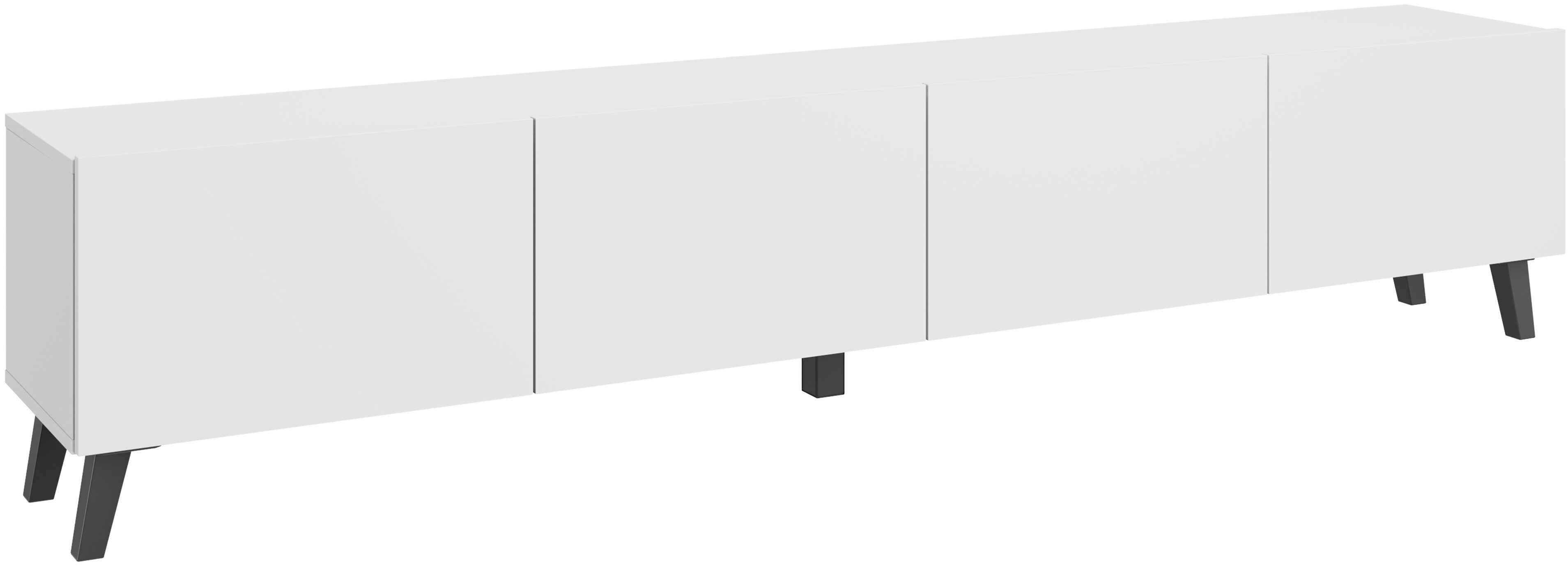 Home affaire Lowboard LOWBOARD PHUKET II, TV-Kommode Breite 190cm (1 St), Modernes, griffloses Design mit 4 Klappen in eleganten, matten Farben