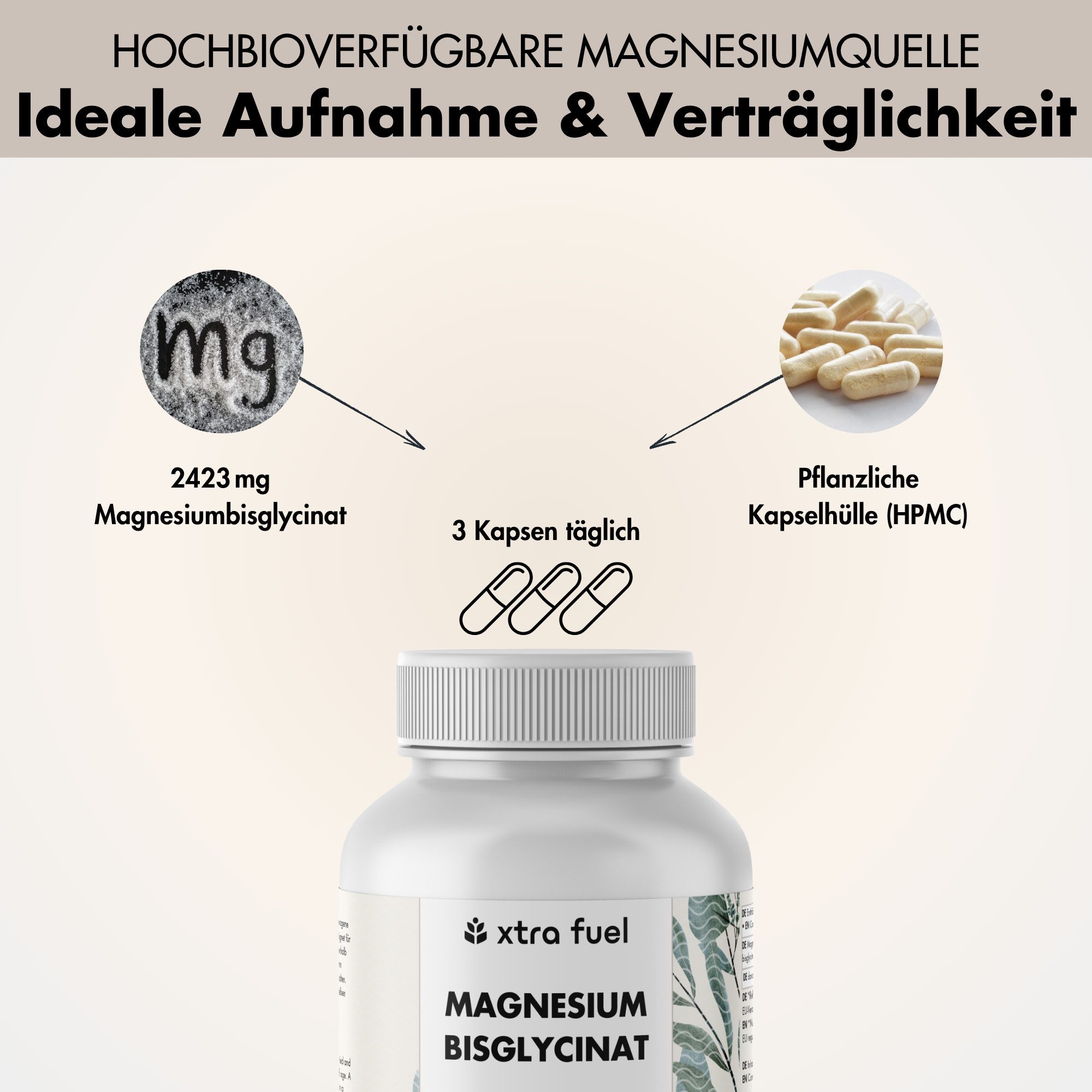 XTRA FUEL Magnesium Bisglycinat Kapsel, 227.4 g