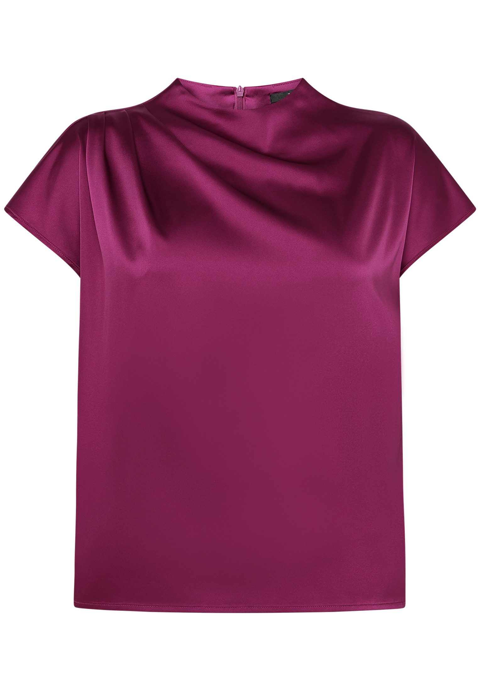 Zero Satinbluse Damen mit Kragen günstig online kaufen