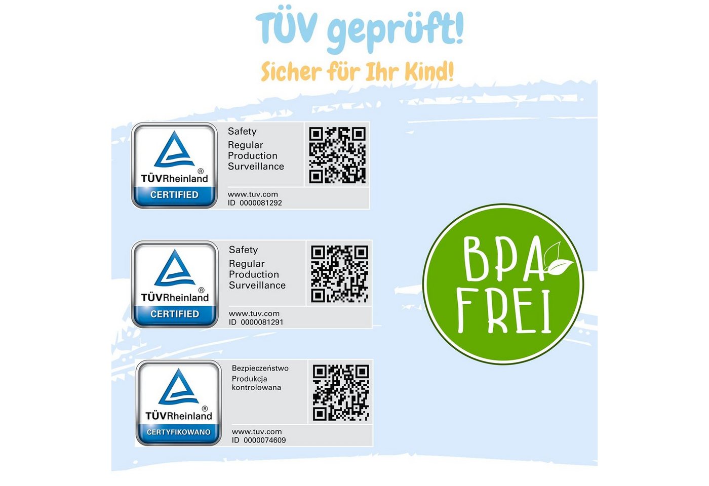 Thumbnail - Babykajo Babybadewanne, (Set, 4-tlg), Baby Wanne mit Ständer, Wannensitz, Schlau - TÜV Rheinland geprüft
