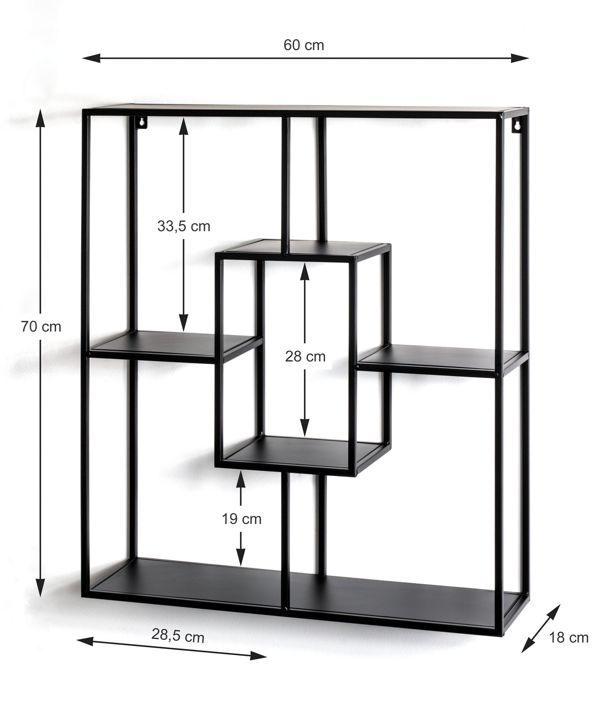 HAKU TV-Wand HAKU Möbel Wandregal BHT 60x70x18 cm schwarz Steckboard Wandbo günstig online kaufen
