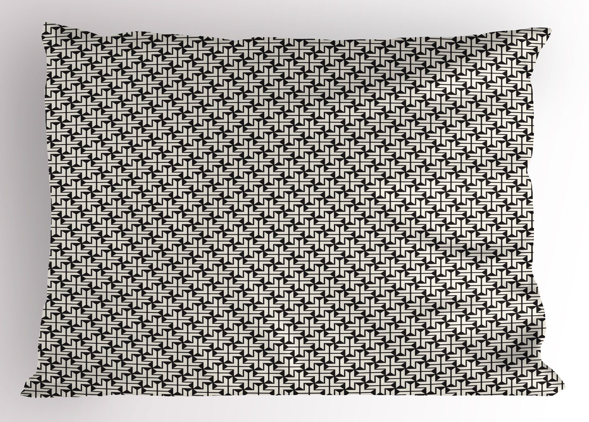 Kissenbezüge Dekorativer Size Stück), King Geometrische Kissenbezug, Standard Abstrakt (1 Monochrome Kunst Abakuhaus Gedruckter