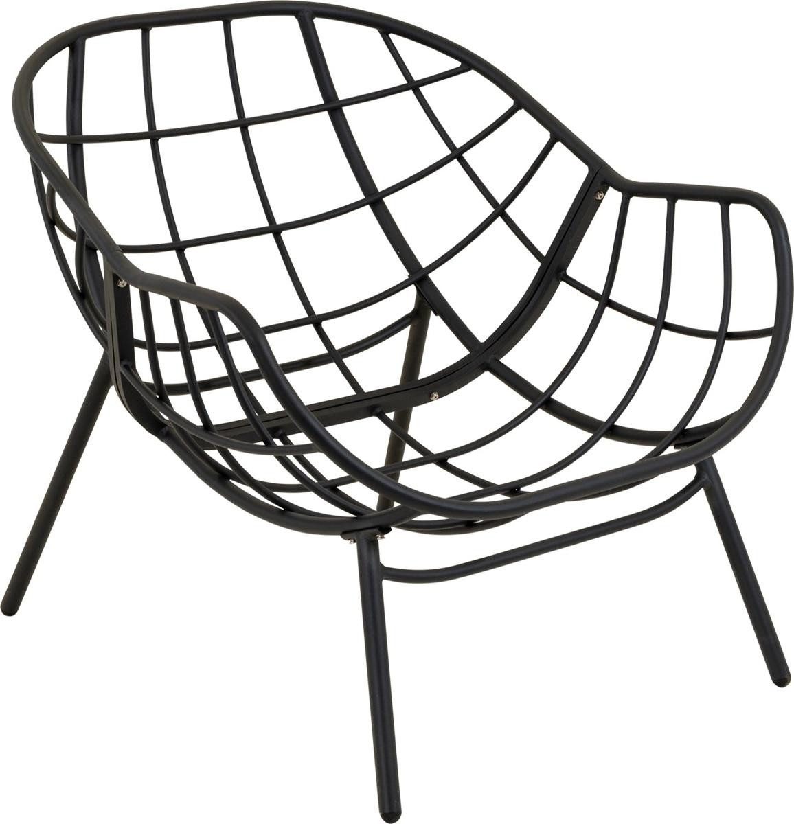 Natur24 Gartenstuhl Cozy Stone Relaxsessel Aluminium Olefin Schwarz Grau 97 x 101 x 93 cm