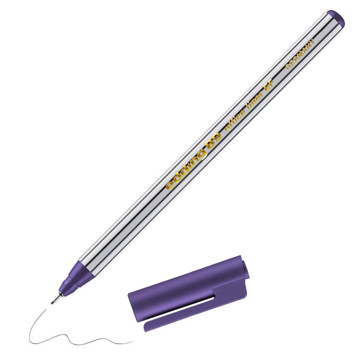 edding Fineliner Fineliner 89 office liner EF 10 Stück violett, metallgefasste Kunststoffspitze
