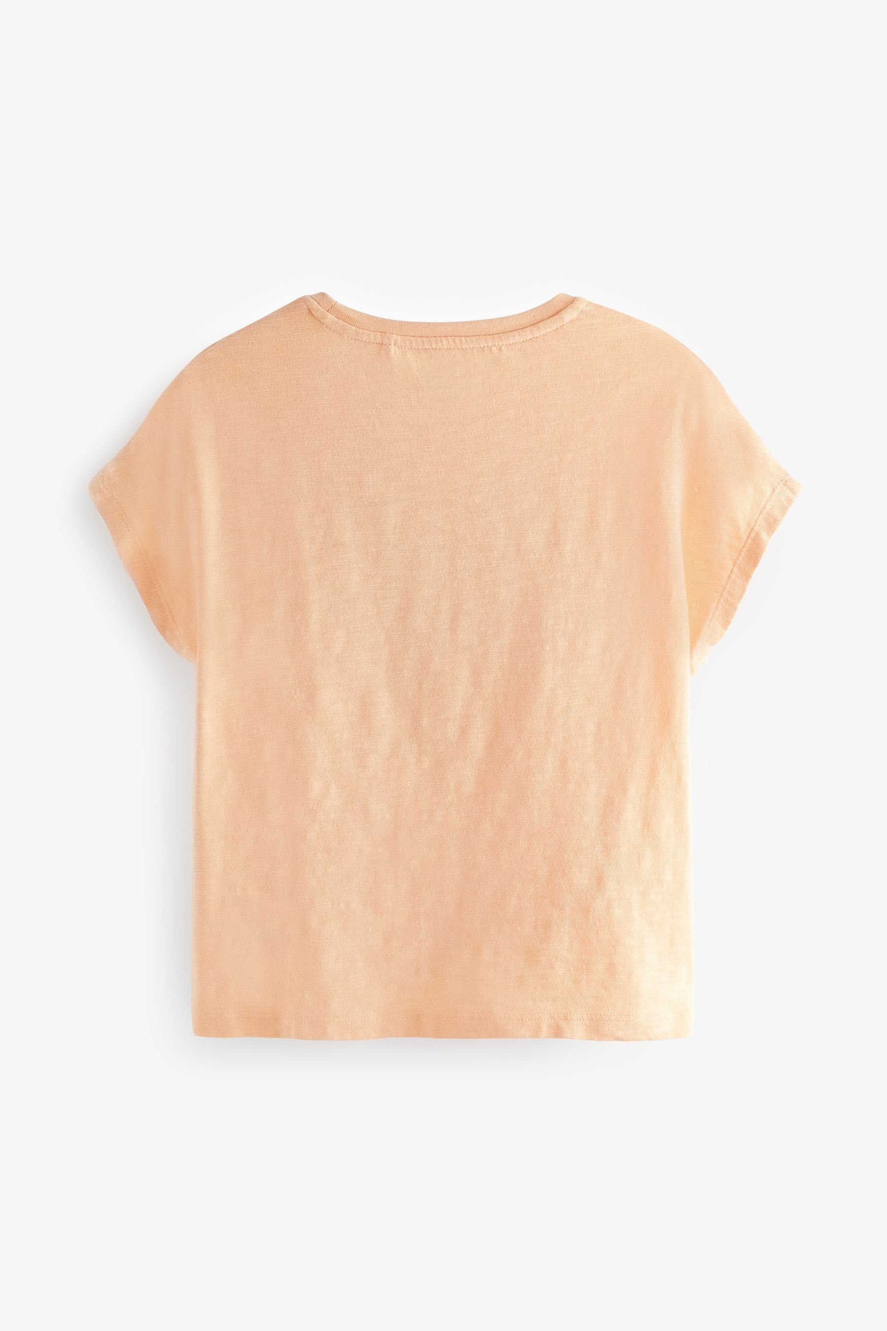 Orange Next T-Shirt mit T-Shirt Apricot (1-tlg) Paillettenherz