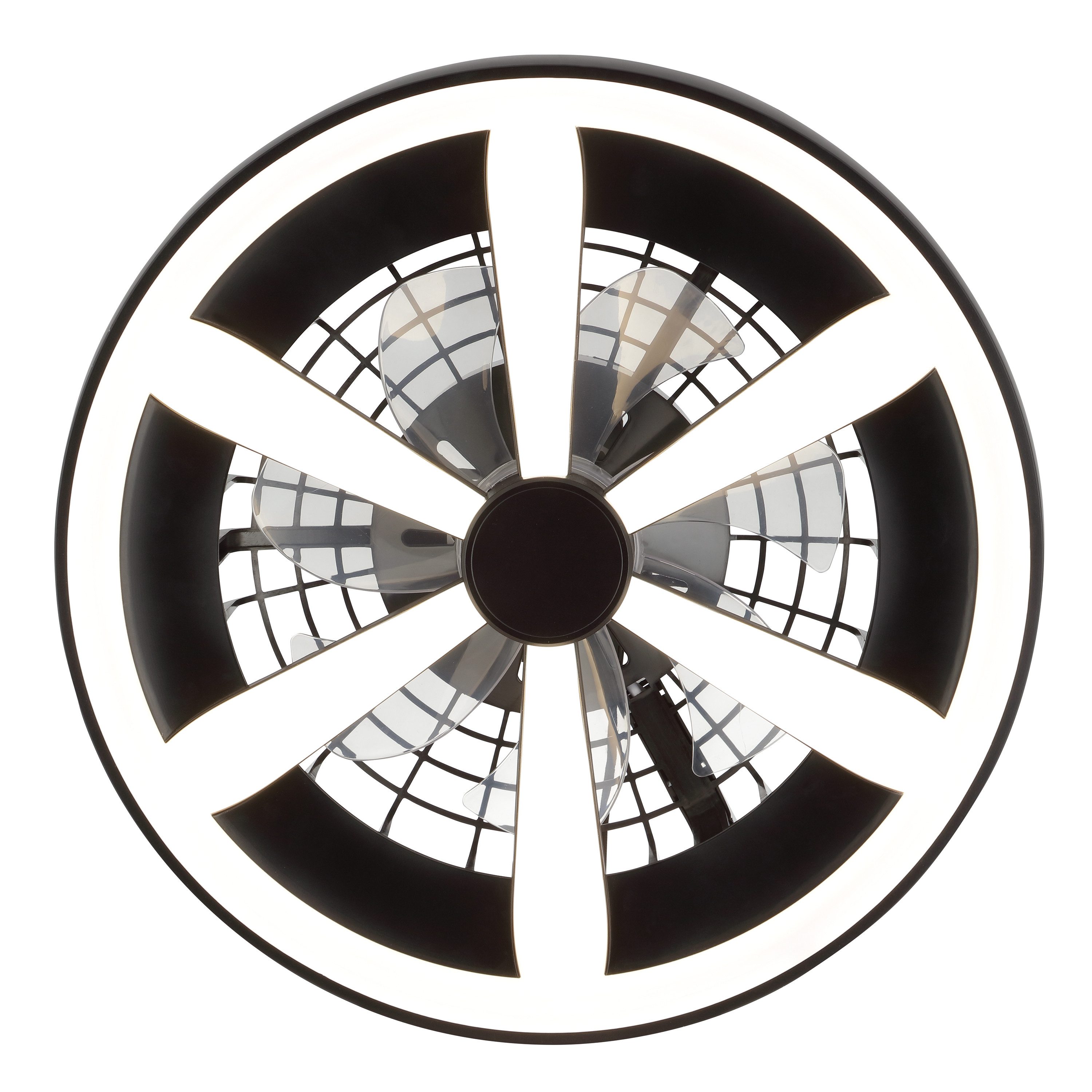 Hanseatic LED Deckenleuchte DLV2205, CCT - über Fernbedienung, Dimmfunktion, Ventilatorfunktion, LED fest integriert, RGB, warmweiß - kaltweiß, LED Ventilator, Ø 48 cm, 6400 lm, dimmbar, Fernbedienung