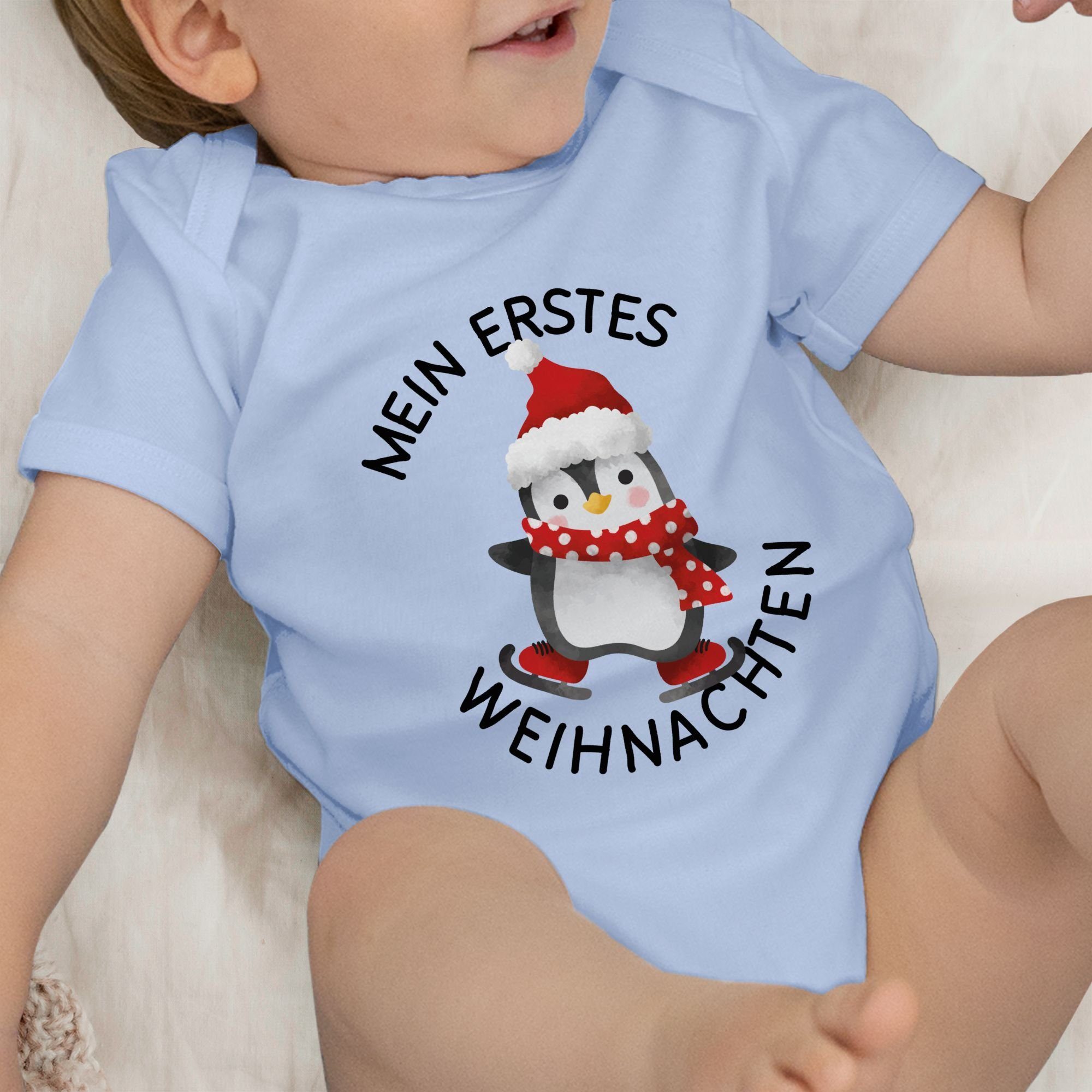 Weihnachten erstes mit Babyblau Weihnachten - Mein Kleidung 3 Shirtbody Baby Pinguin Shirtracer schwarz