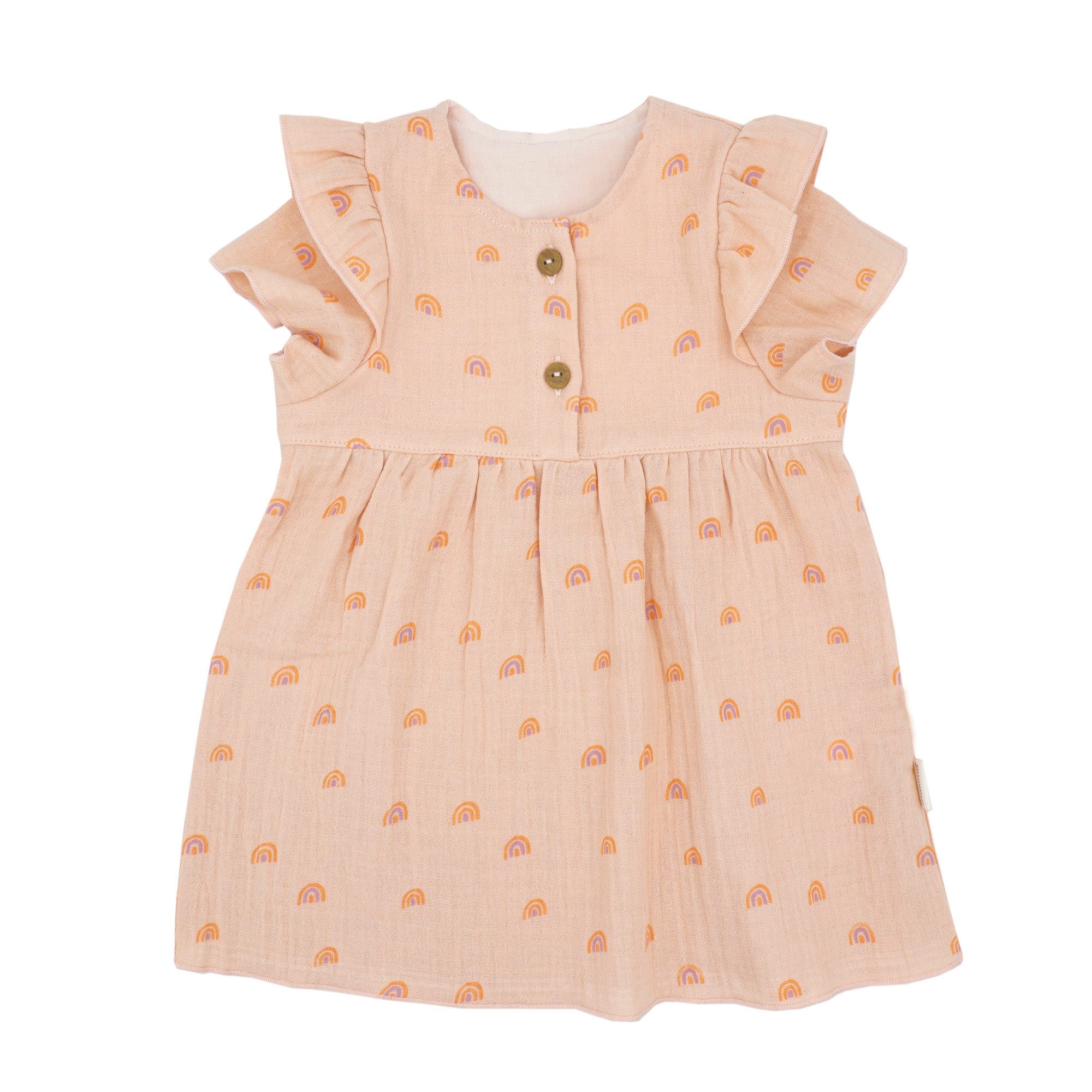 MAXIMO Sommerkleid GOTS BABY GIRL-Kleid, Kurzarm Musselin, Futter (1-tlg)