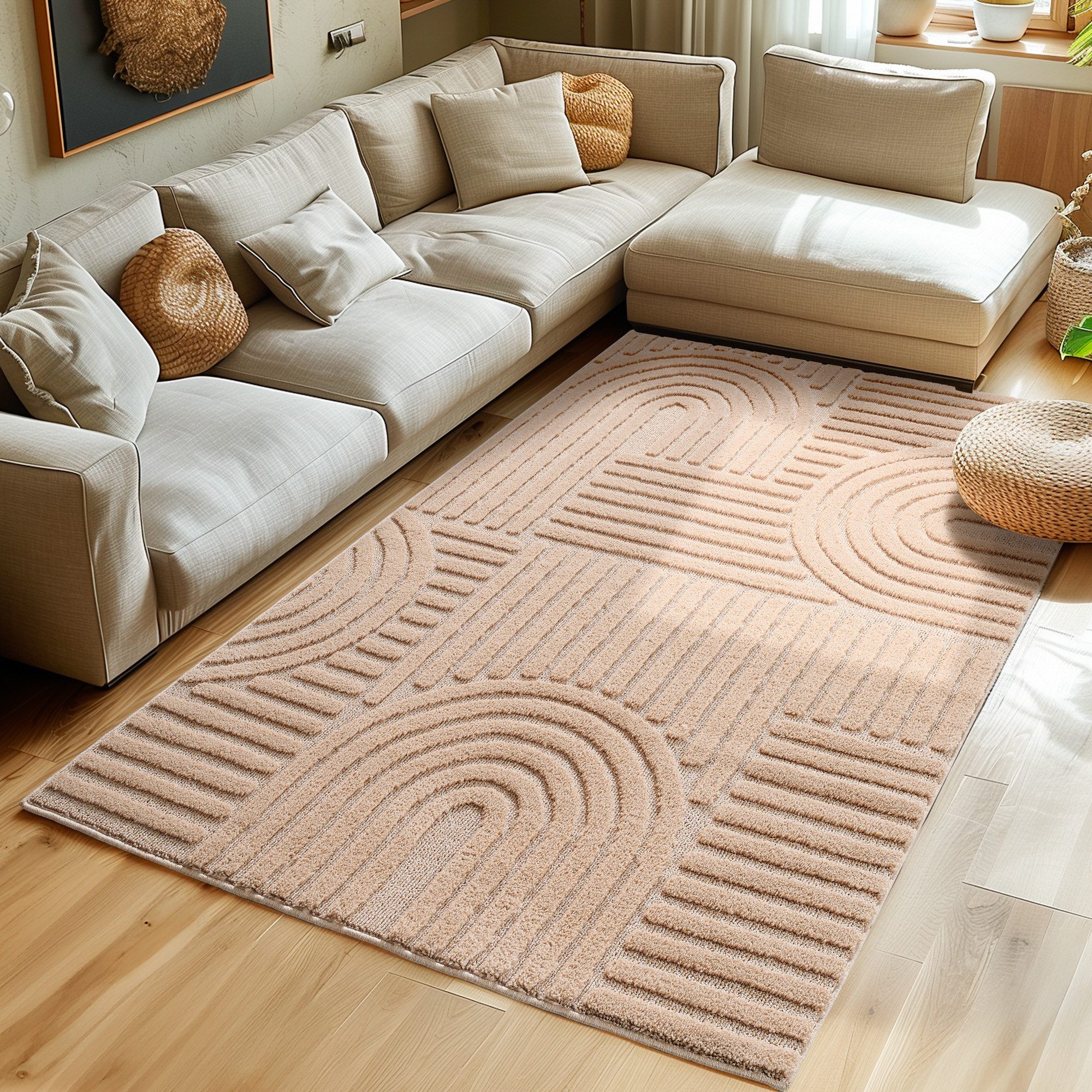 SIMPEX24 Designteppich Skandinavischer Boho, Rechteckig, Höhe: 8 mm, Teppich Wohnzimmer, Schlafzimmer, Gästezimmer