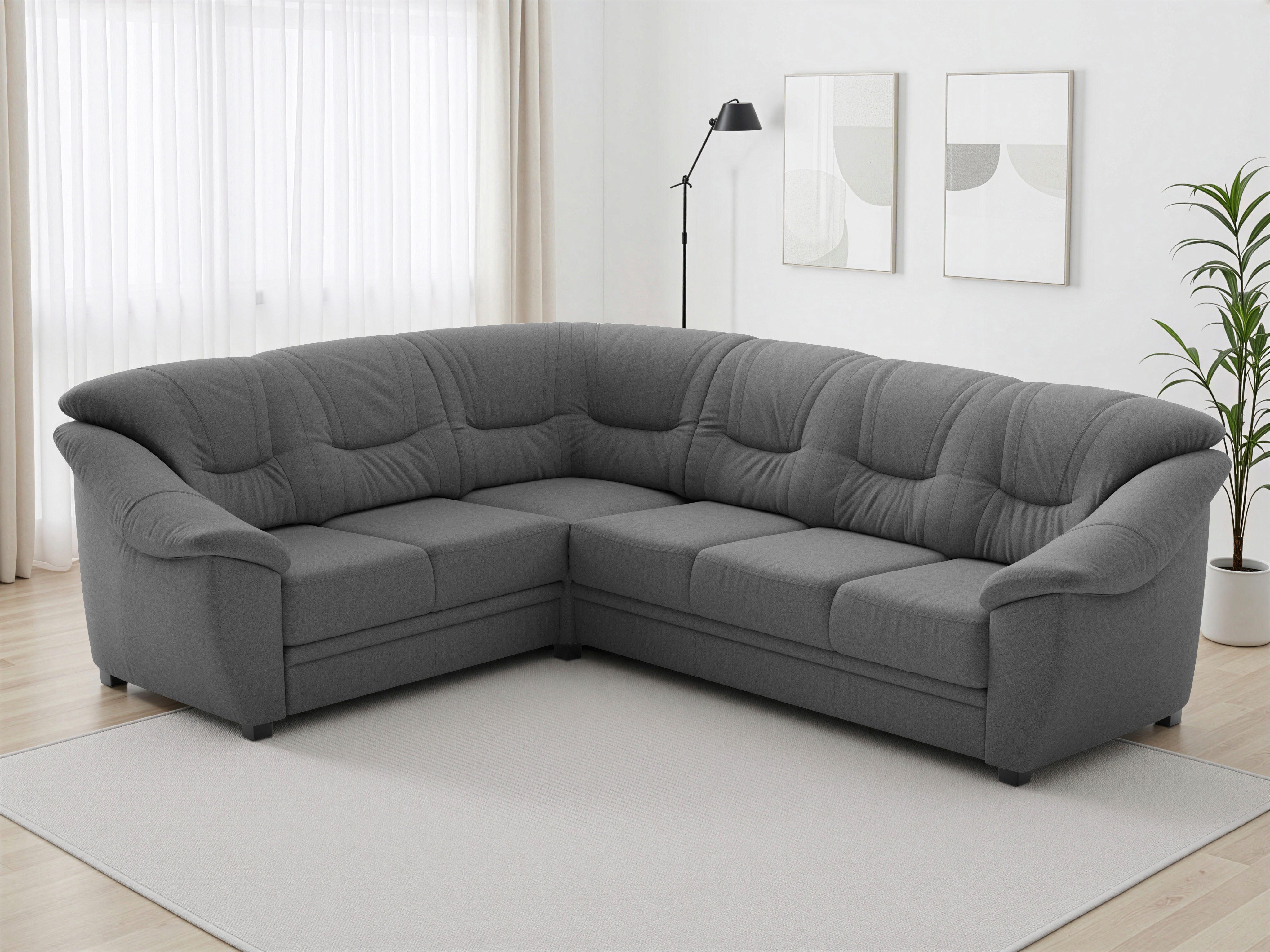 sit&more Ecksofa Savona L-Form, B. 262 cm, Komfortsitz, Eckcouch mit Stoff- & Lederwahl, optional Schlaffunktion, Liegefl. 120x195 cm