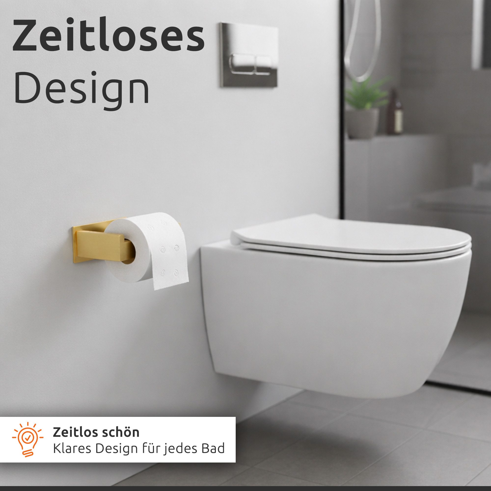 ECENCE Toilettenpapierhalter ohne Bohren selbstklebend Edelstahl 304 – Bild 3 von 5