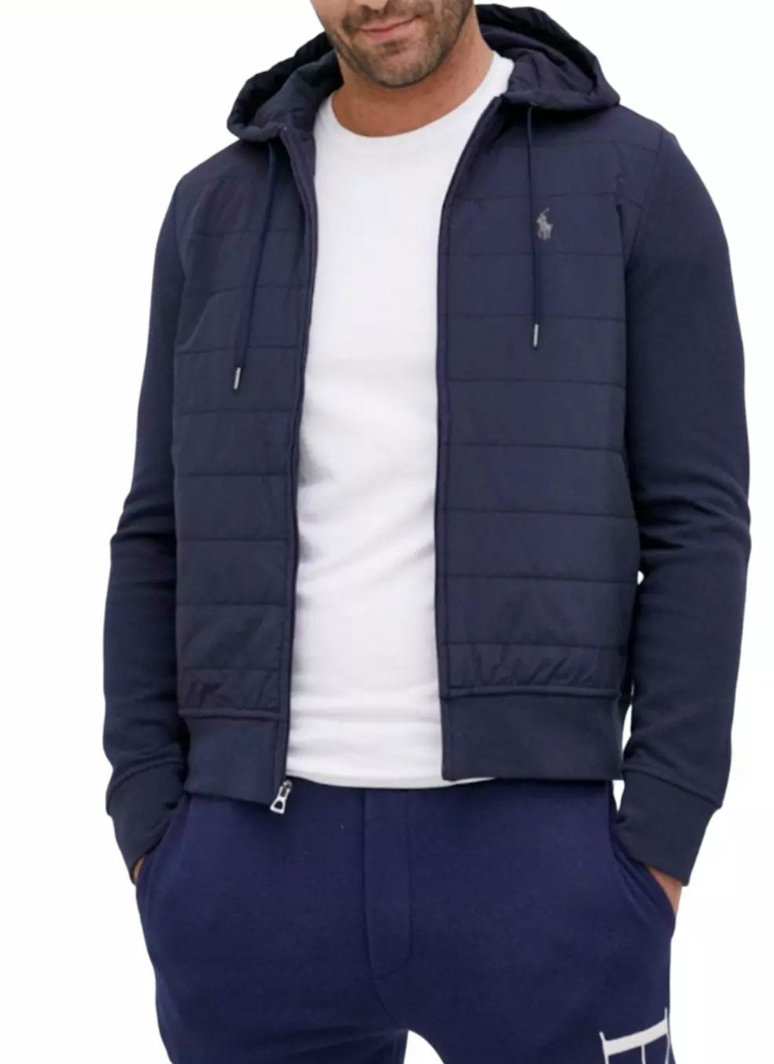 Polo Ralph Lauren Hybridjacke Herren Cobble Hybrid Aviator Jacke Blouson Bomber für moderne Optik & leichte Wärmeisolierung