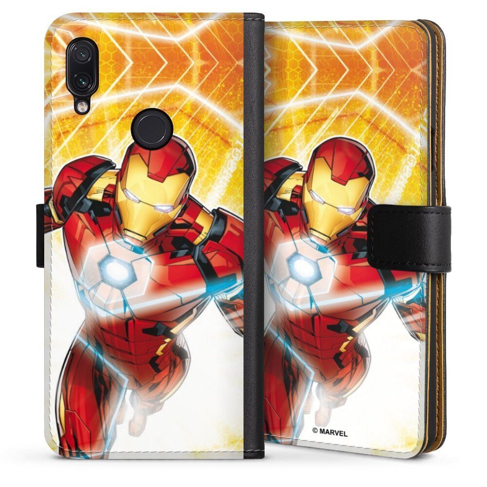 DeinDesign Handyhülle Iron Man on Fire, Xiaomi Redmi Note 7 Hülle Handy Flip Case Wallet Cover