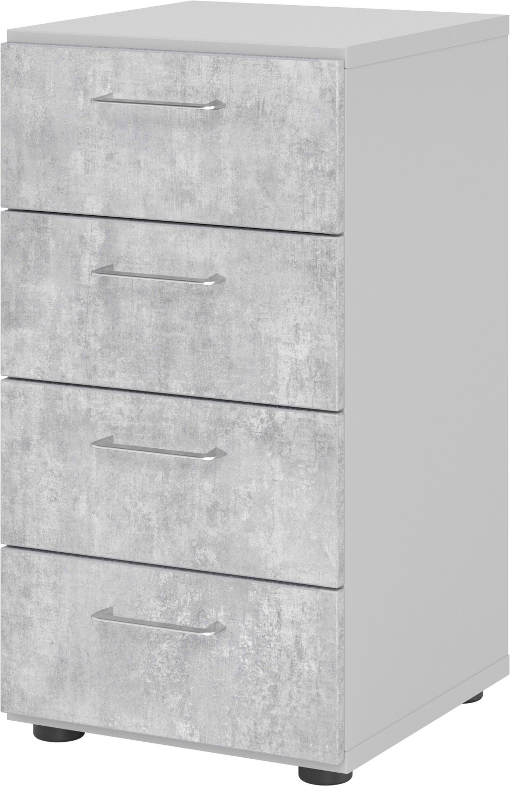 bümö Fächerschrank »OM-924S4« Schubladenschrank mit 4 Schubladen,  Büroschrank klein & schmal - Dekor: Grau/Silber online kaufen | OTTO