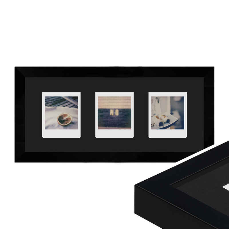 WANDStyle Рамки H960, für 3 Bilder, Modern im Instax Square Format, Schwarz