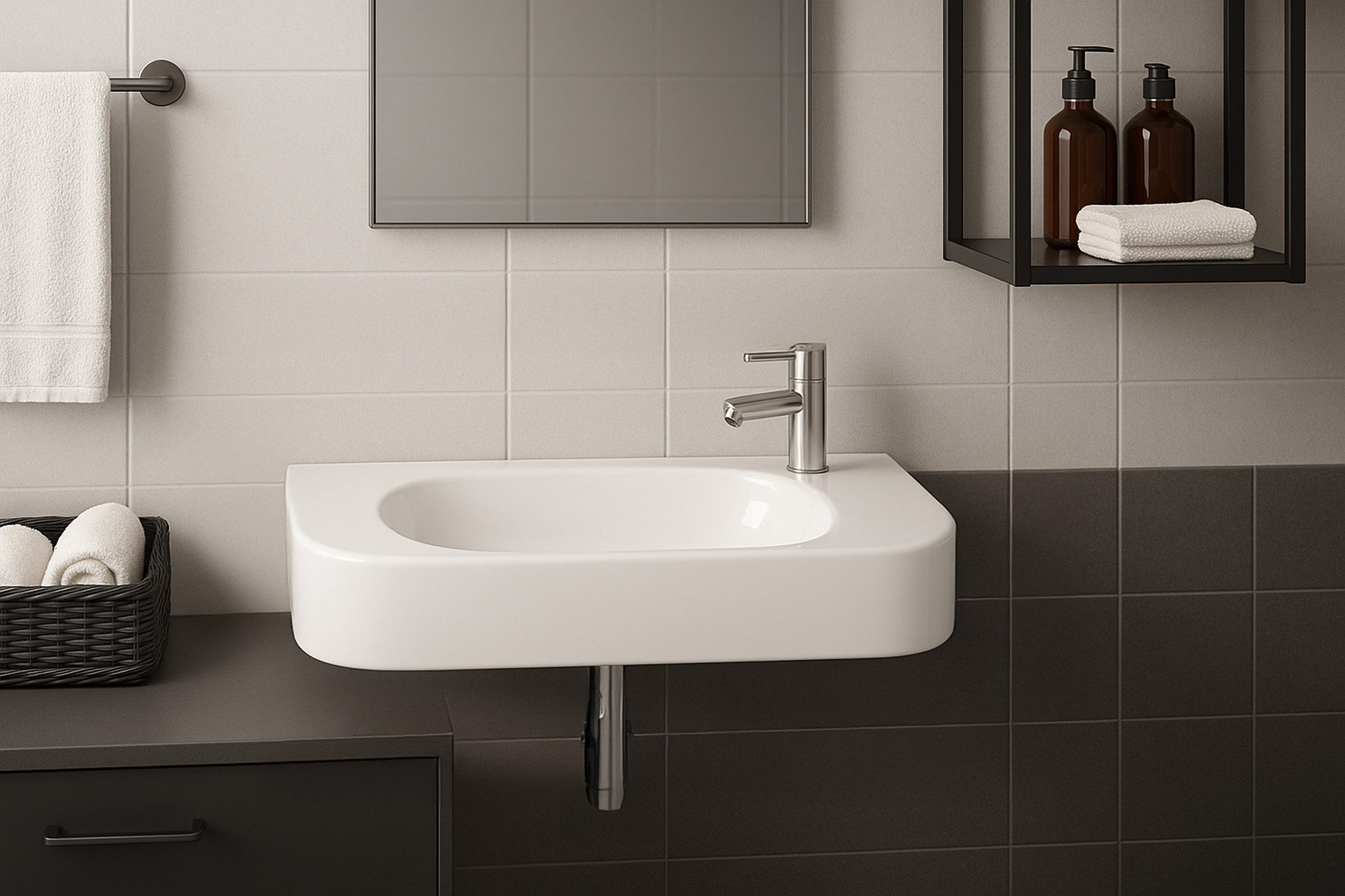 NEG Waschbecken Hänge-Waschbecken Breite 70cm x 27cm Uno81H Armatu