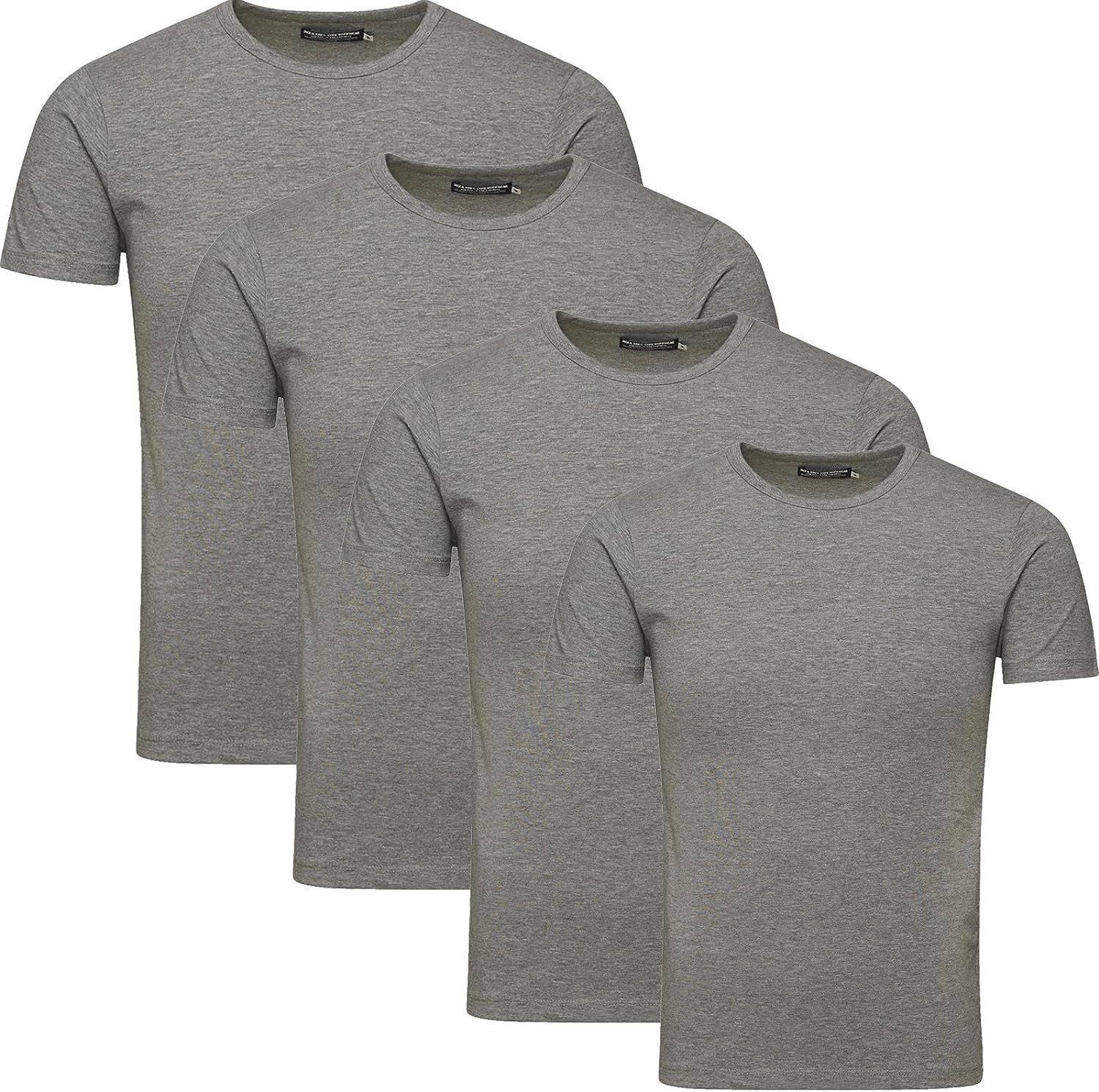 Grey Light Mix Shirts, Basic, T-Shirt Jones Rundhals 4er & 4er-Pack) Jack (Sparset,