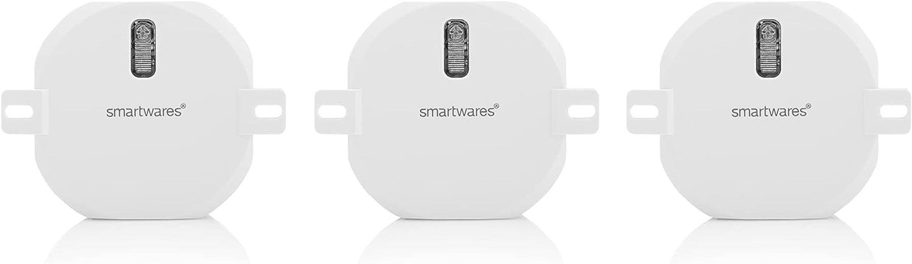 Funk-Einbauschalterset Weiß W smartwares Connect 3x SH4-99559, Schalter – Rollladen für Plug Unterputzschalter, Batteriebetrieben,300 &