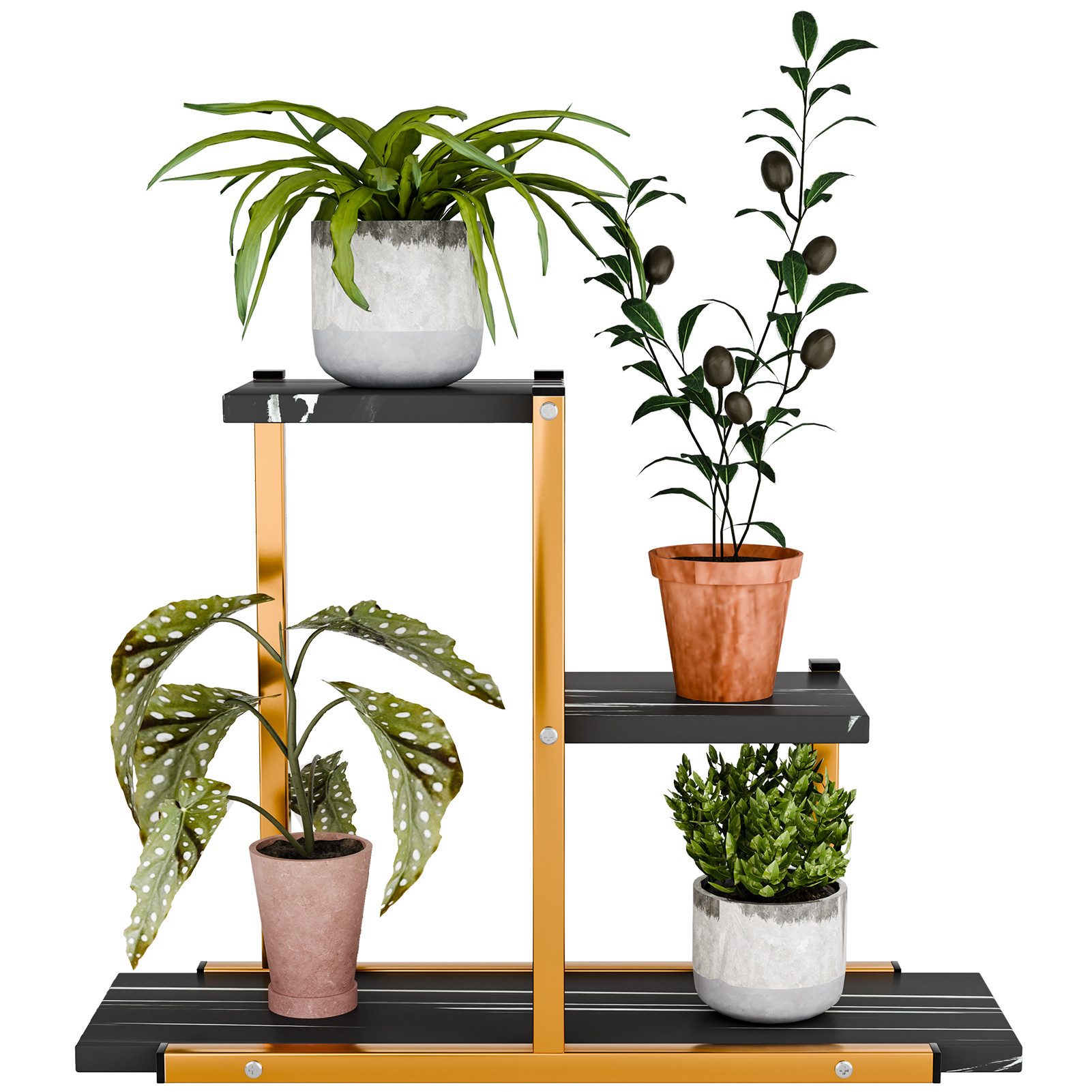 Rutaqian Blumenständer 3/5/6Tier Metall Blumenregal Pflanzenregal