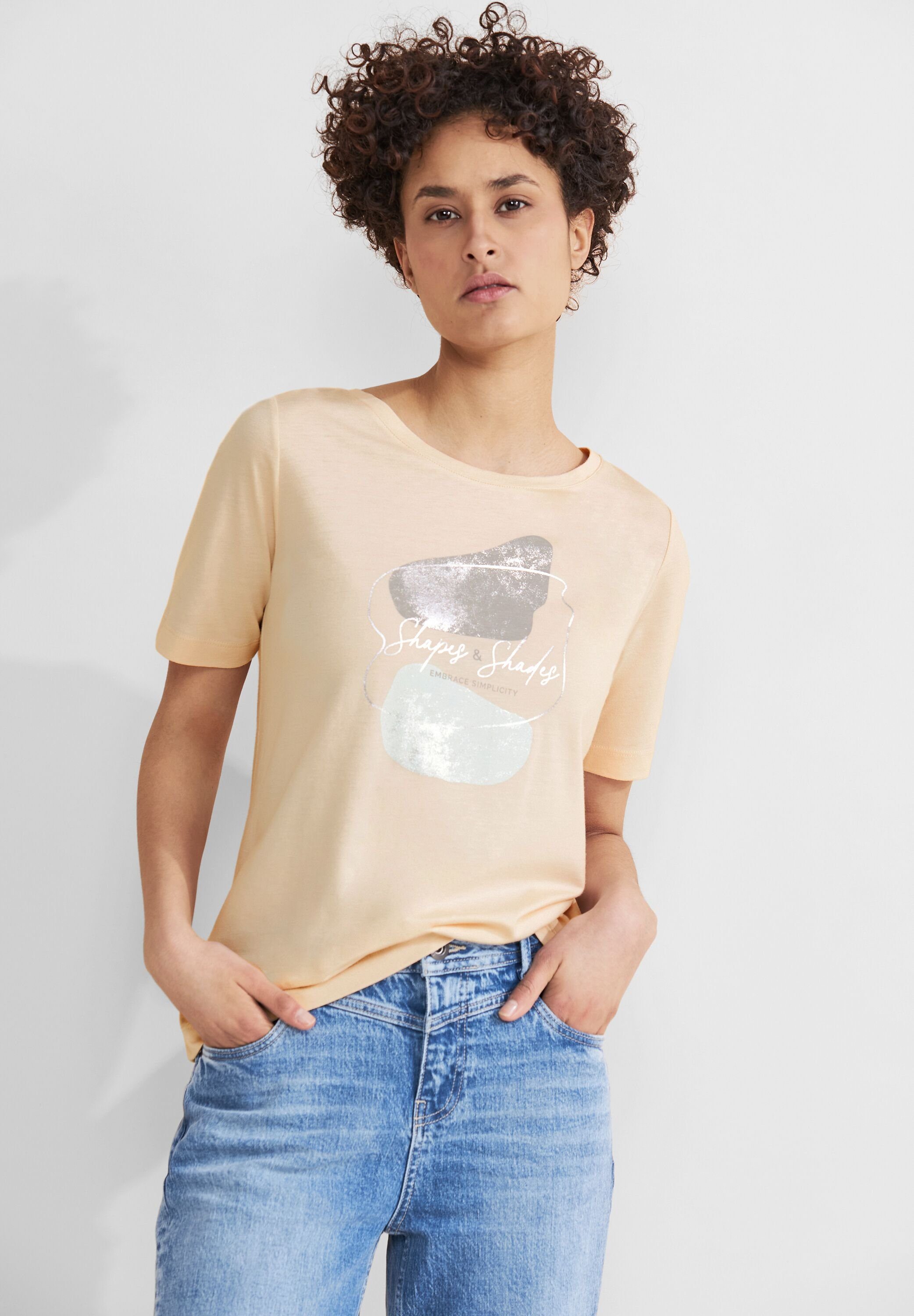 STREET ONE Rundhalsshirt mit Rundhalsausschnitt