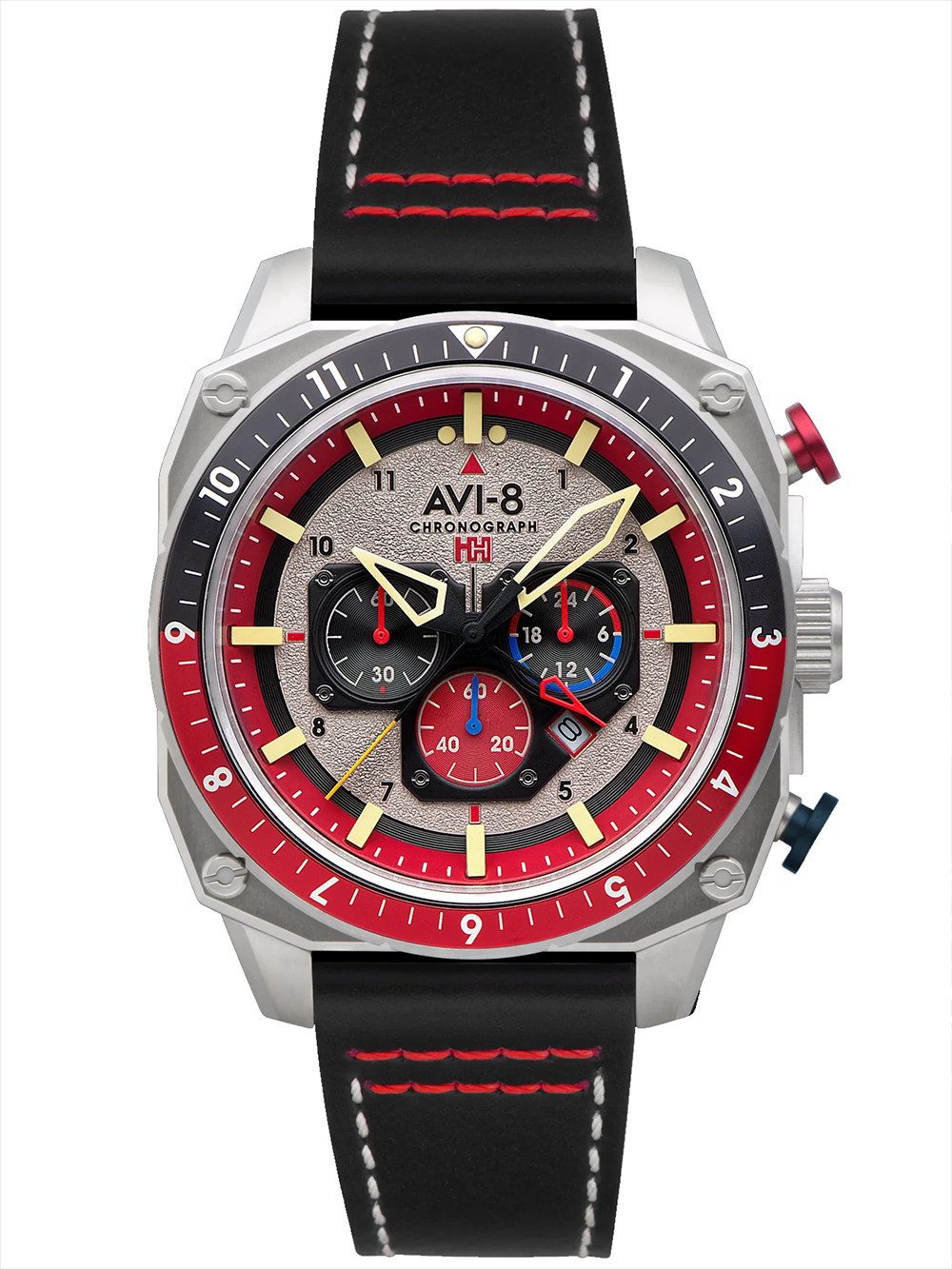 AVI-8 Quarzuhr AVI-8 AV-4100-03 Herrenuhr Hawker Hunter Dual Time Chronograph 43mm 5A AVI-8 AV-4100-03 Herrenuhr Hawker Hunter Dual Time Chronograph 43mm 5ATM