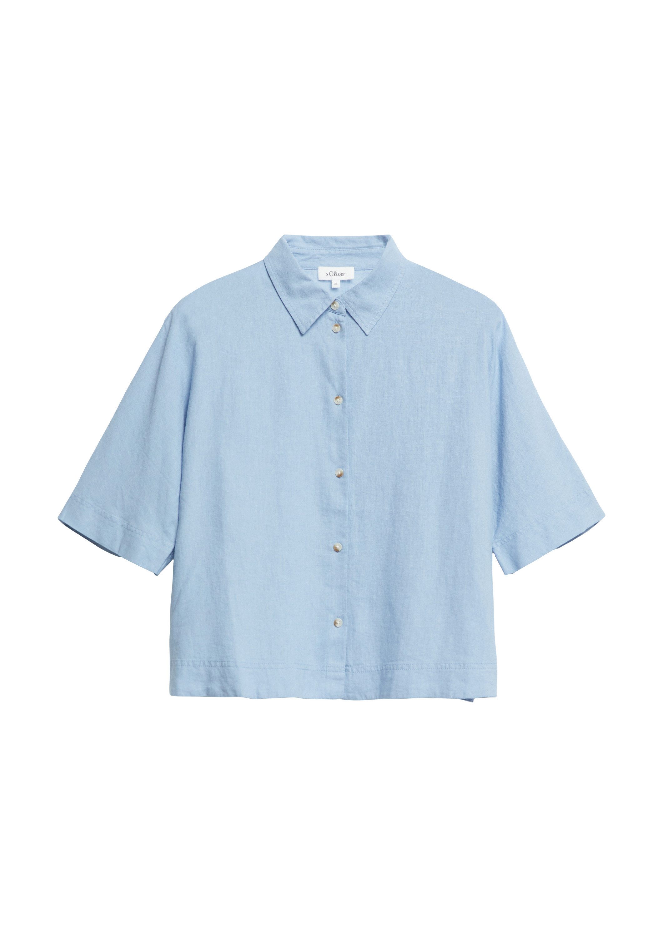 s.Oliver Kurzarmbluse Bluse Kurzarm-Bluse aus Leinenmix