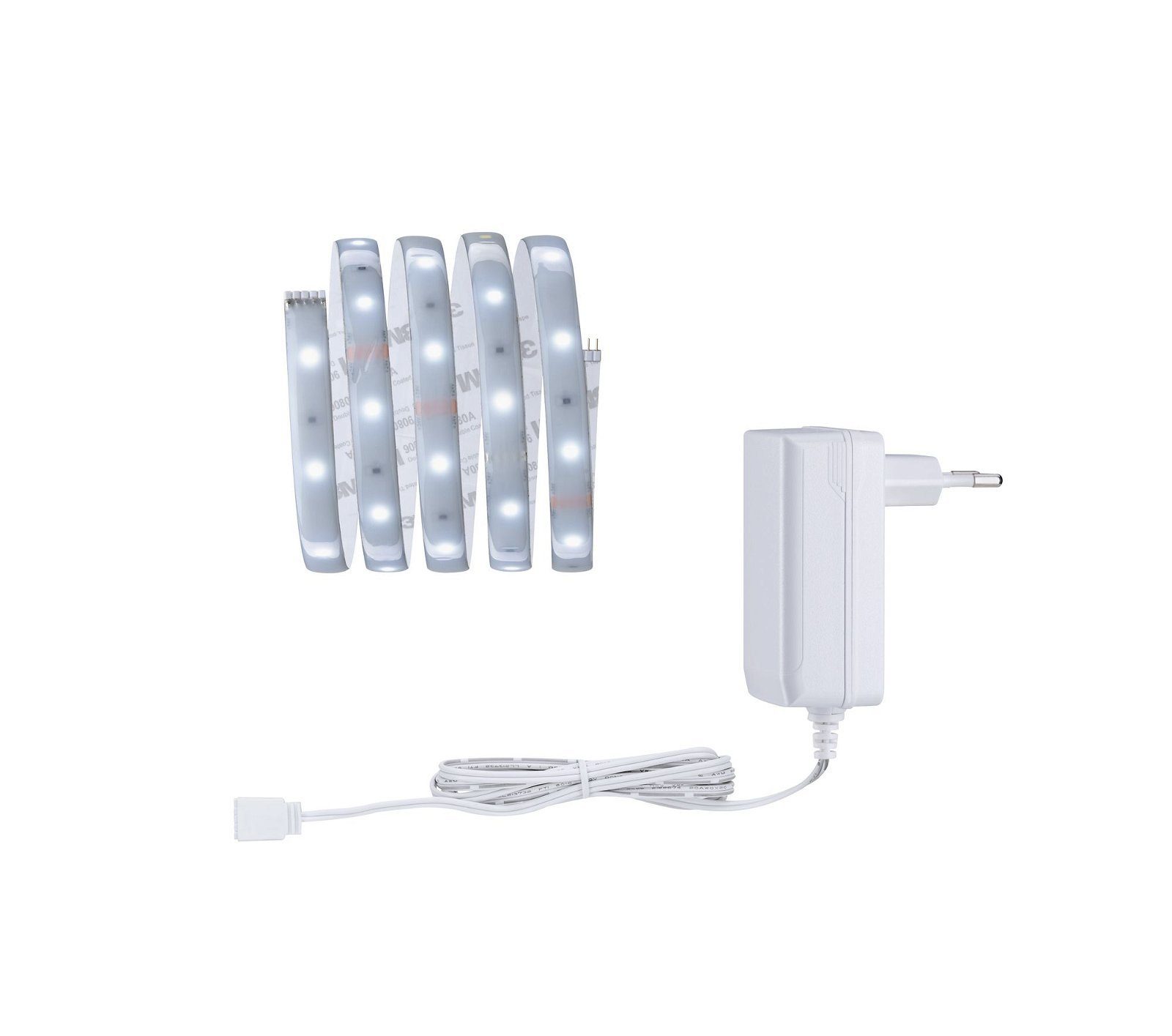 Paulmann LED-Streifen MaxLED 250 Basisset 1,5m Daylight 6W 230/24V Silber Kunststoff, 1-flammig, IP44 Cover 6500K