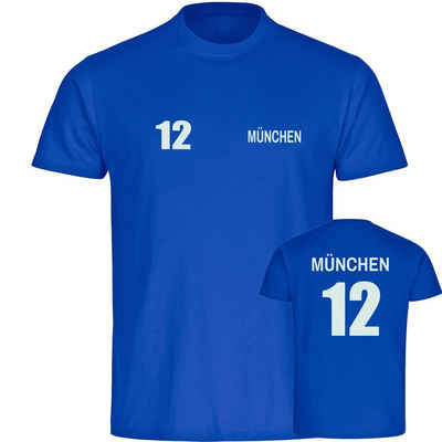 multifanshop T-Shirt Kinder München blau - Trikot 12 - Boy Girl
