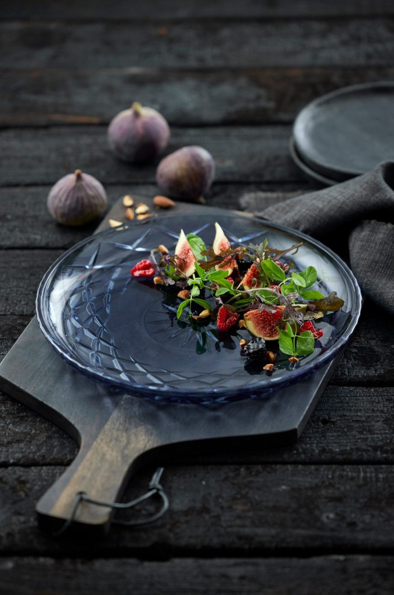LYNGBY-GLAS Servierplatte Sorrento Platte Glas blau 30cm, Glas, (Platten), Platte Sorrento 30 cm Blau Glas