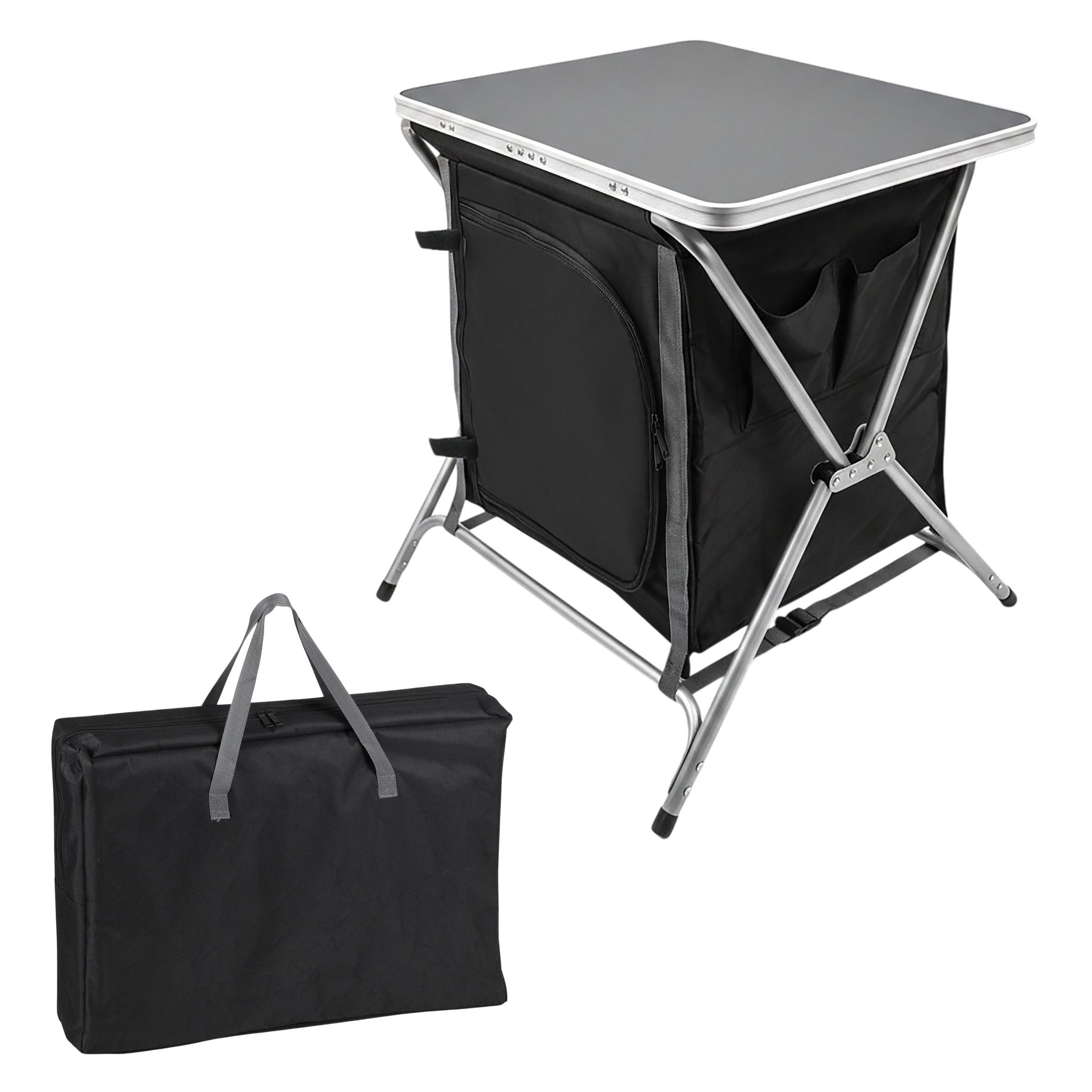 Spetebo 2-in-1 Campingschrank und Tisch - 64 x 60 cm, klappbar