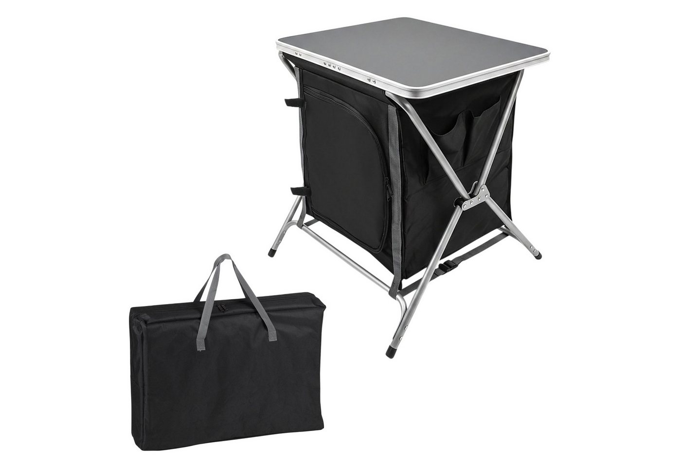 Spetebo Campingtisch 2-in-1 Campingschrank und Tisch - 64 x 60 cm, klappbar