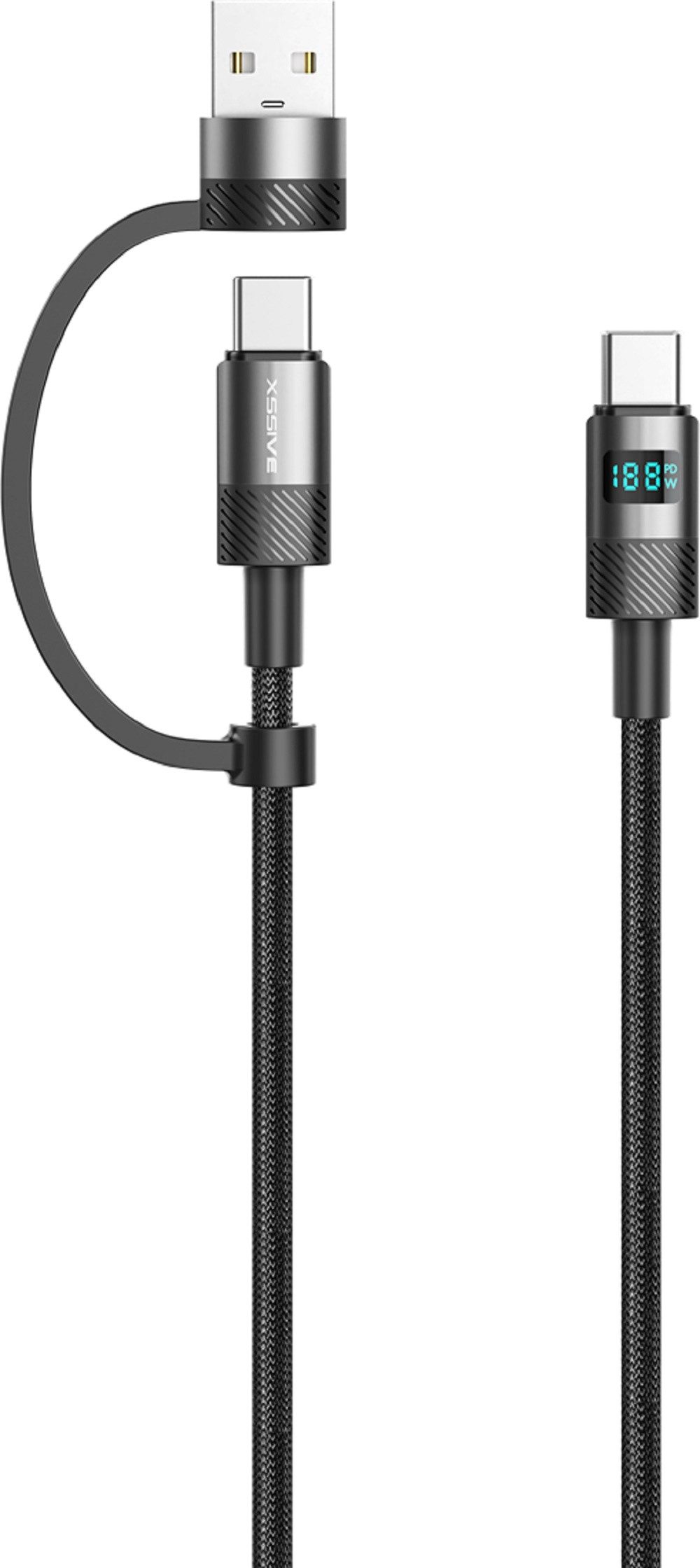 Xssive Xssive 2in1 PD Schnelllade-USB-Kabel XSS-CCA-1.2m USB-Kabel