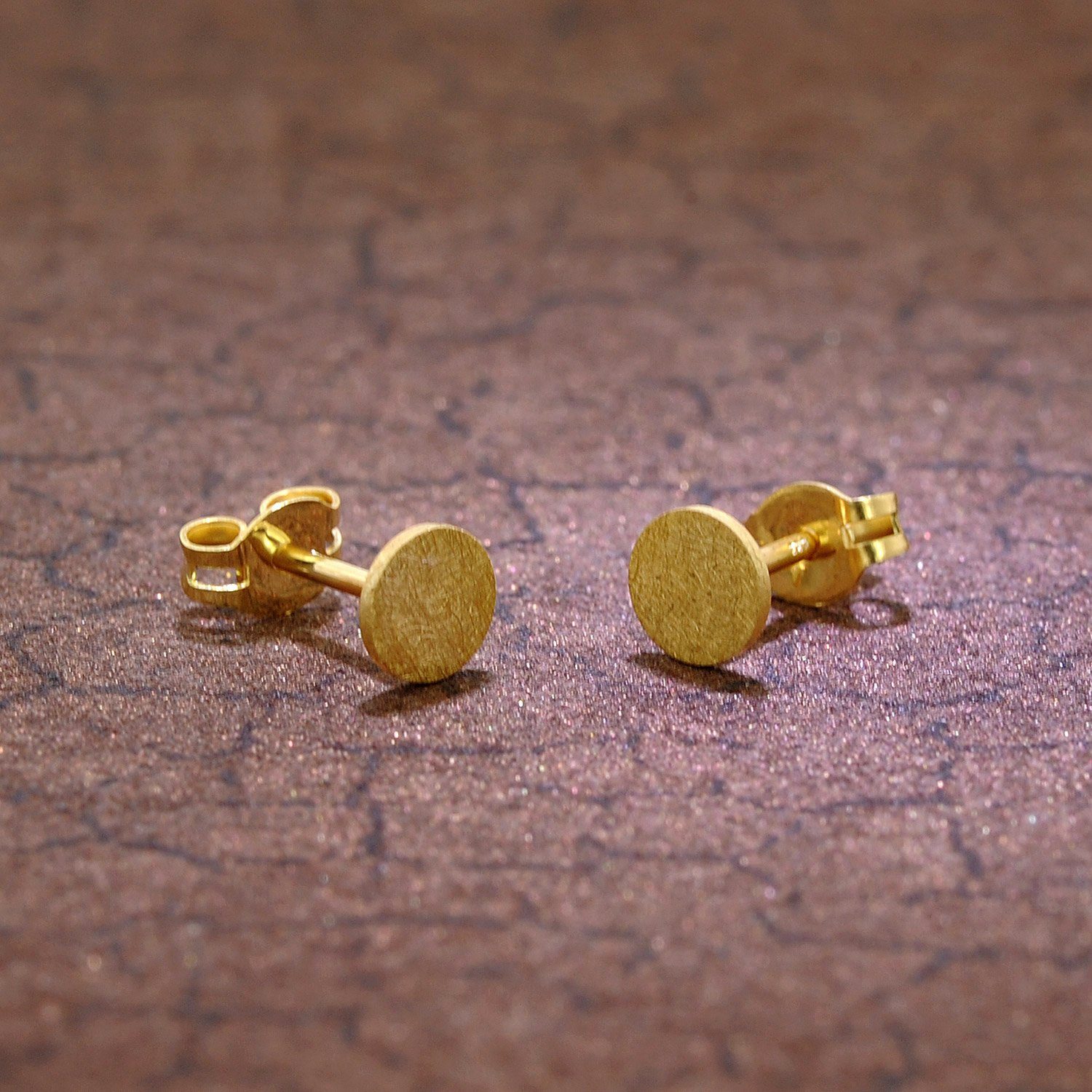 trendor Paar Ohrstecker Damen-333 / 8K Gold Eismatt ⌀ 5 mm günstig online kaufen