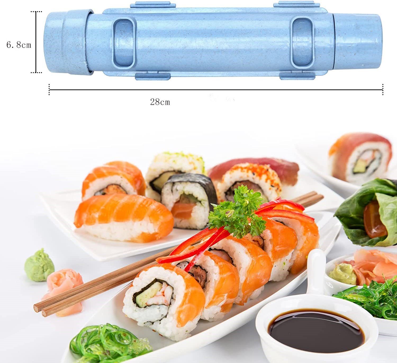 Zubereitungswerkzeuge Blau gemeinsame NUODWELL Sushiteller Sushi-Bazooka, Sushi-DIY-Maschine,