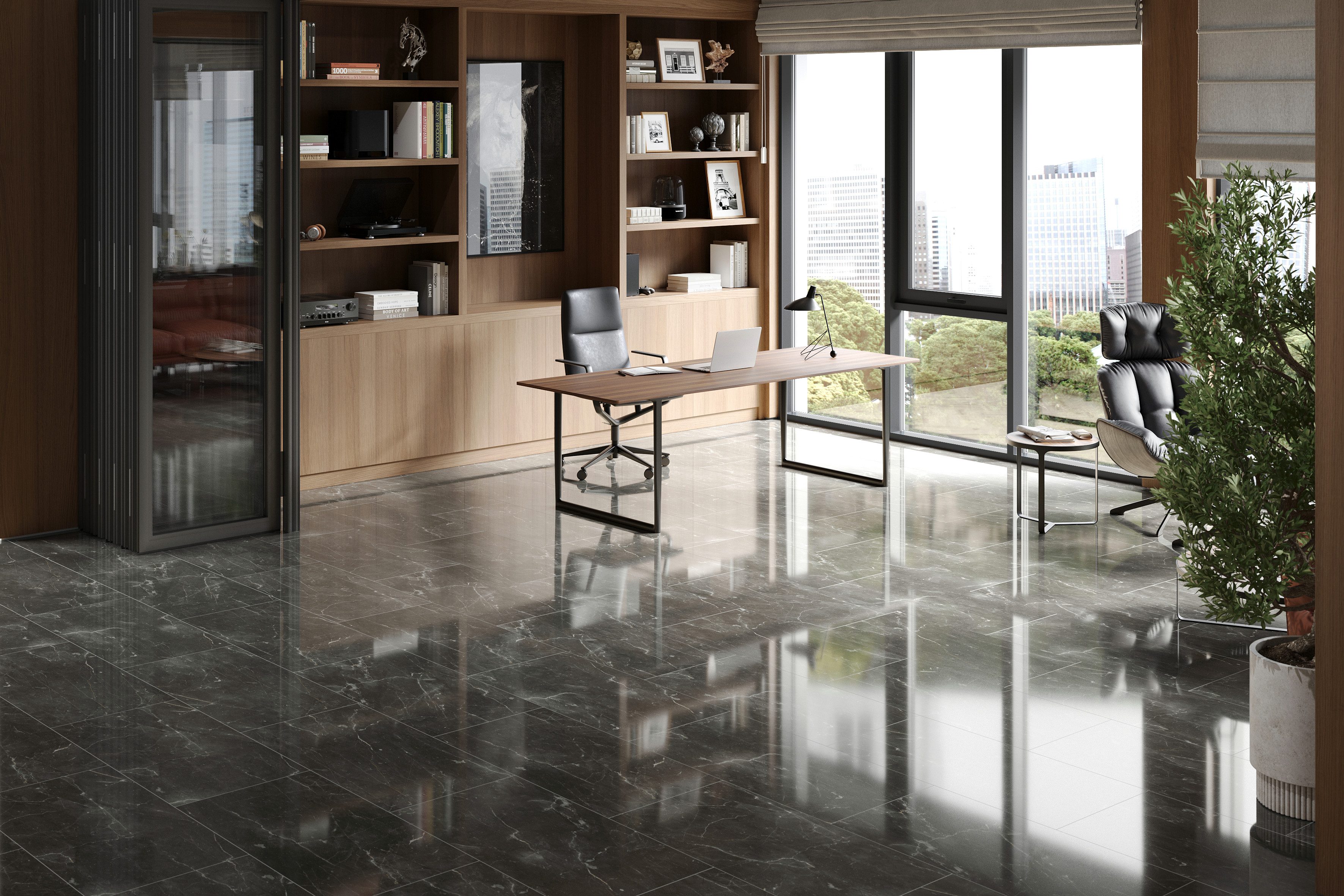 FALQUON GmbH Laminat Stone 2.0 Fliese - 810 x 400 x 8 mm - hochglänzend -, Packung, In 1 Packung: 8 Paneele - 2,592 m², 1 Packung: 8 Paneele - 2,592 m²