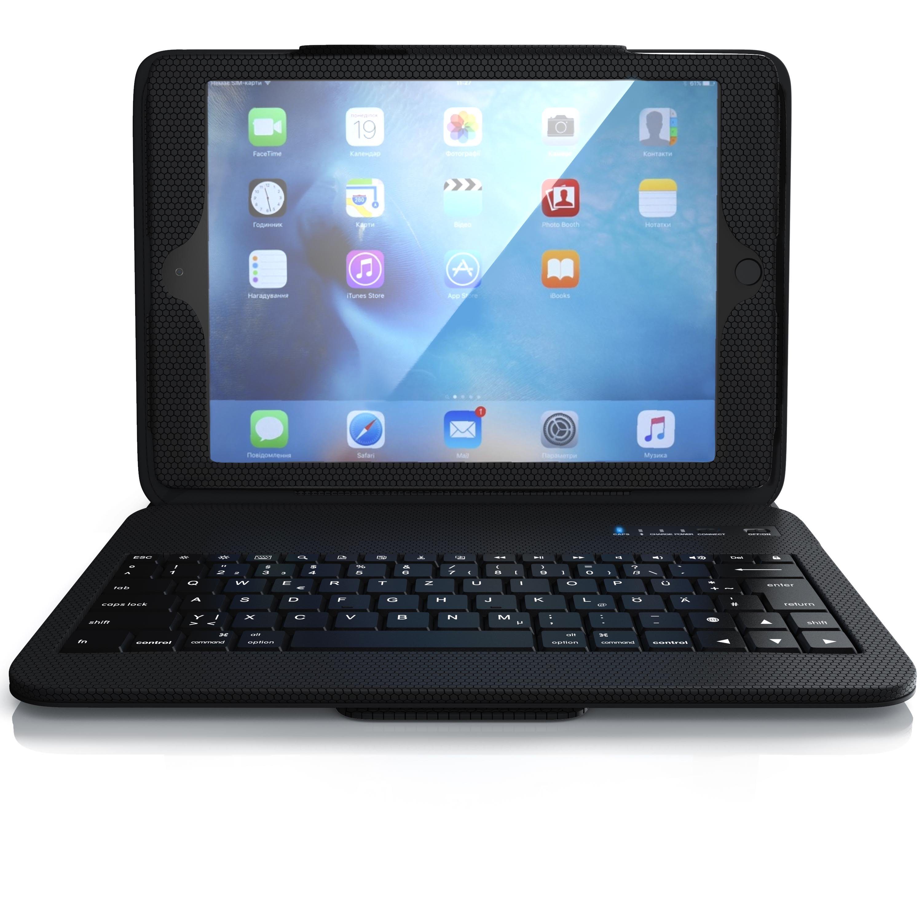 Aplic Tablet-Tastatur (Kunststoffcase, Funktionstasten, QWERTZ Bluetooth, für Apple iPad 9.7)