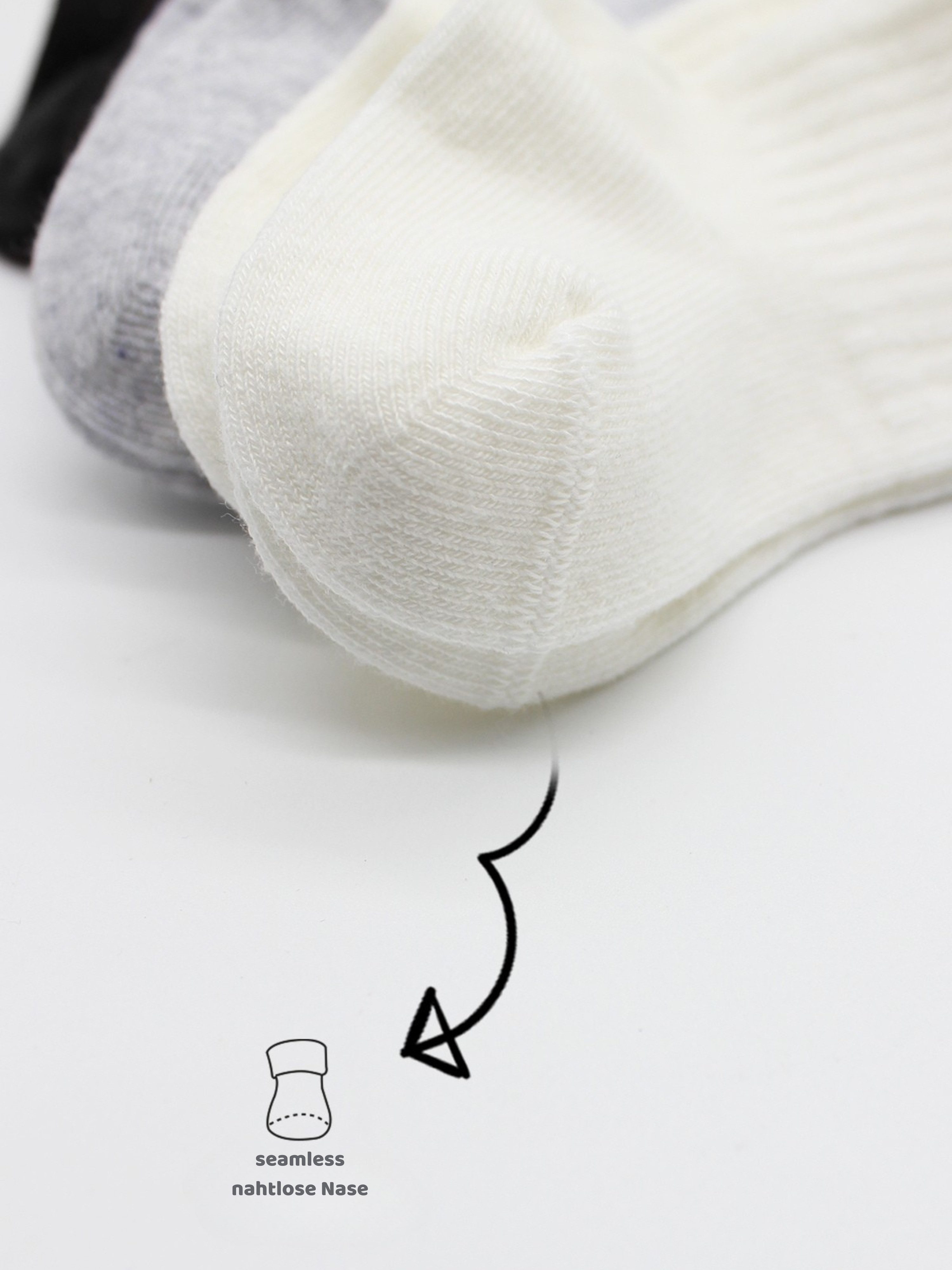 bistyle Socken für Babys Neugeborene Babysocken Jungen Mädchen Kurzsocken (Set, 6-Paar, 6er-Pack) gerippt Bio-Baumwolle GOTS zertifiziert 0-6 Monate bis 2-3 Jahre