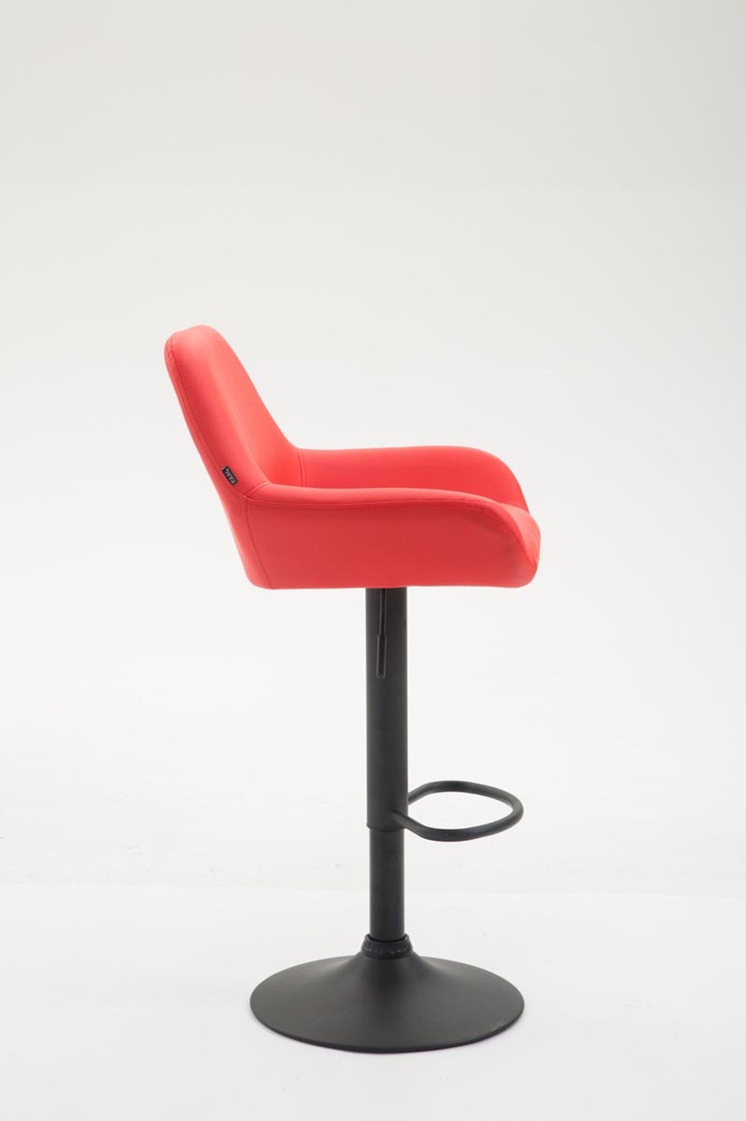 TPFLiving Barhocker Bragnum (Barstuhl und Rot drehbar), Metall für 360° Hocker Sitzfläche Fußstütze mit Gestell schwarz bequemer Kunstleder Küche Sitzfläche: - - & matt Theke Rückenlehne angenehmer