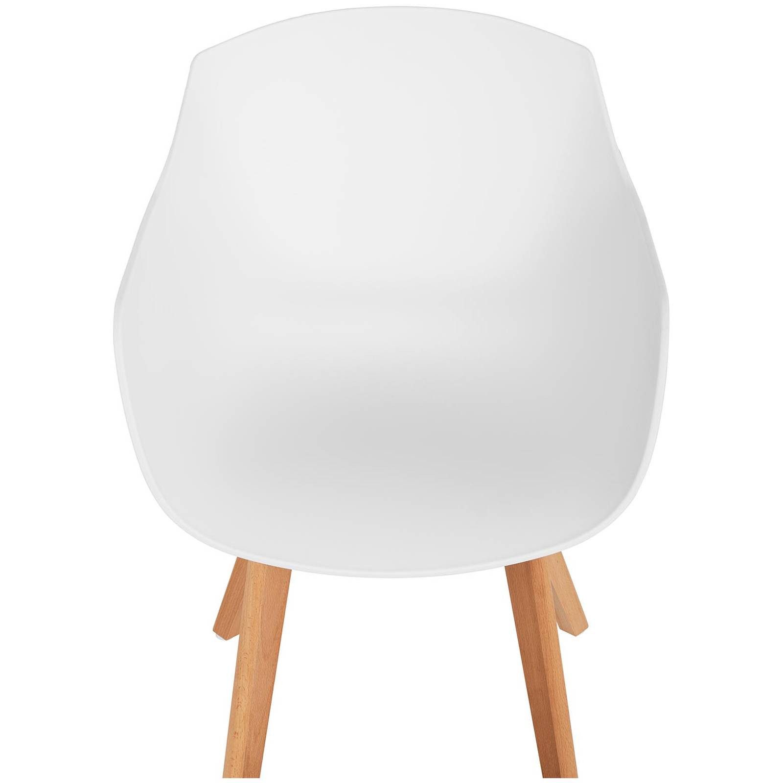 Fromm&Starck Esszimmerstuhl Stuhl 2er Set Lehnstuhl Küchenstuhl Holzbeine bis 150 kg Designstuhl, Weiß – Bild 3 von 5