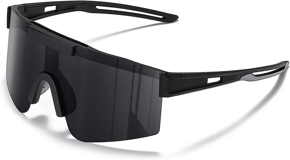 PACIEA Sportbrille Sport-Sonnenbrille Herren-Damen-Fahrradbrille Polarisiert UV400 Ski Schwarz