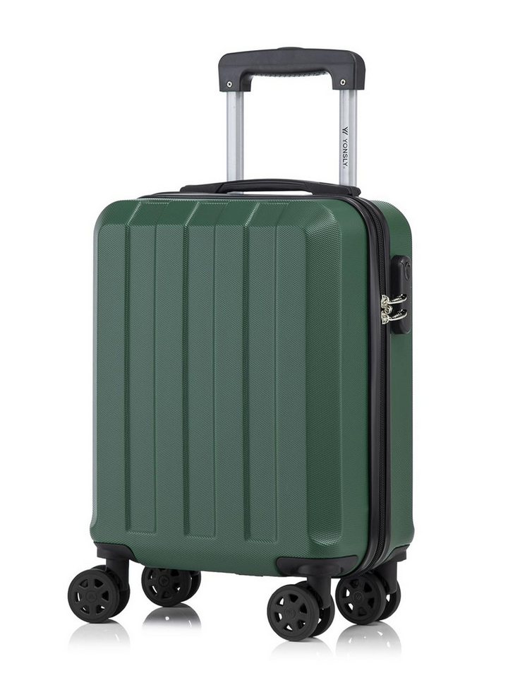 YONSLY Koffer Reisekoffer Trolley Rollkoffer Hartschalenkoffer Größenwahl aus ABS, 4 Rollen, Zahlenschloss 360°-Doppelrollen weicher Gummigriff Aluminium-Elemente